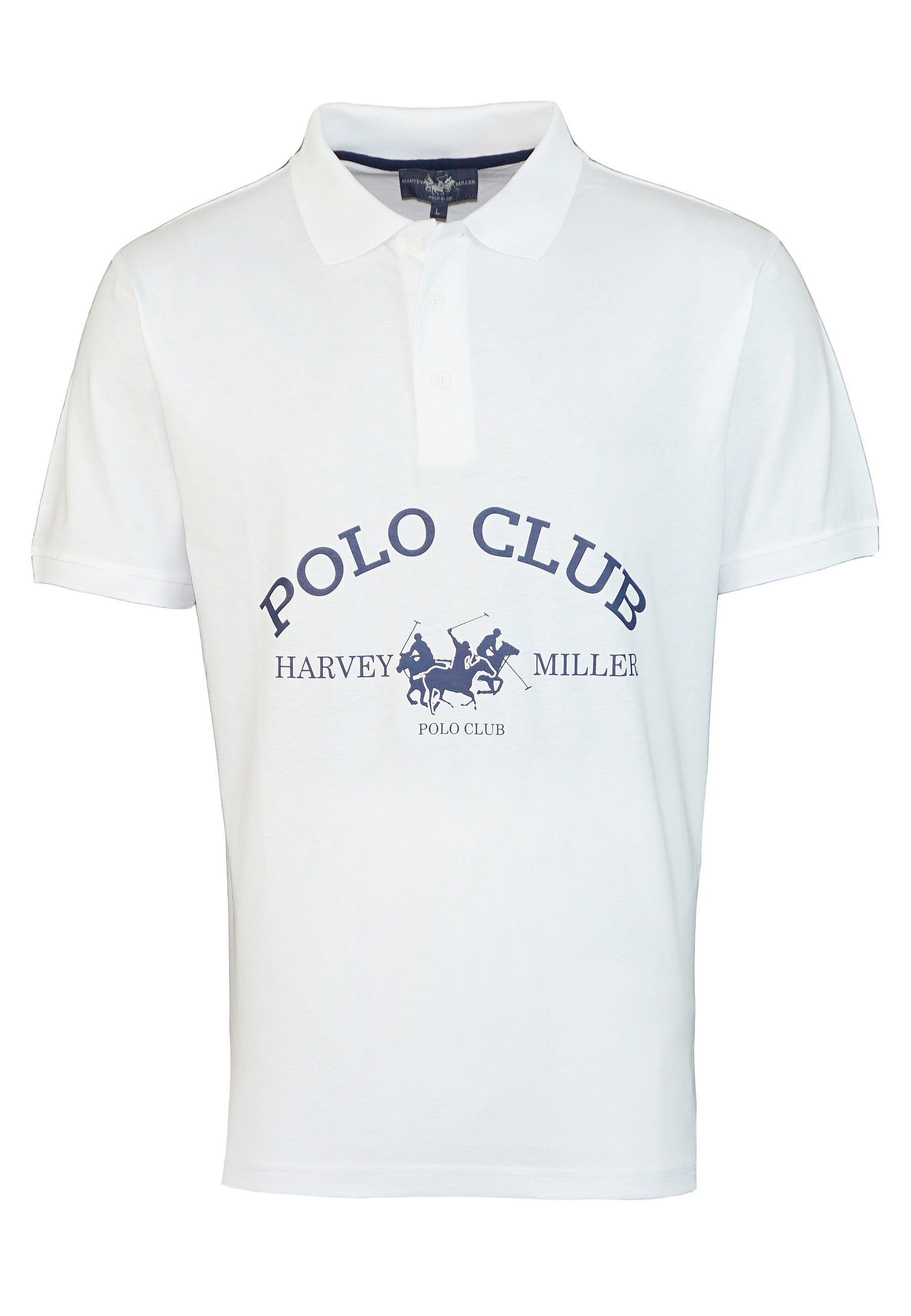 Poloshirt Polo Harvey Poloshirt (1-tlg) Shirt weiss Miller Club Jersey