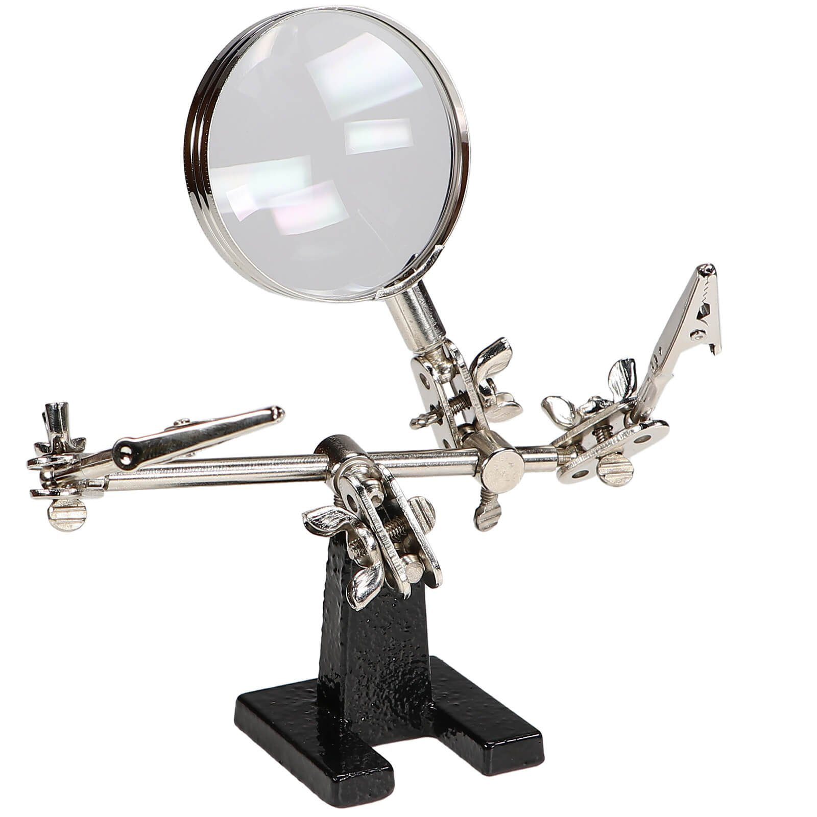 Beast Standlupe Löthilfe Dritte Hand mit 4-fach Lupe 62mm und Krokoklemmen