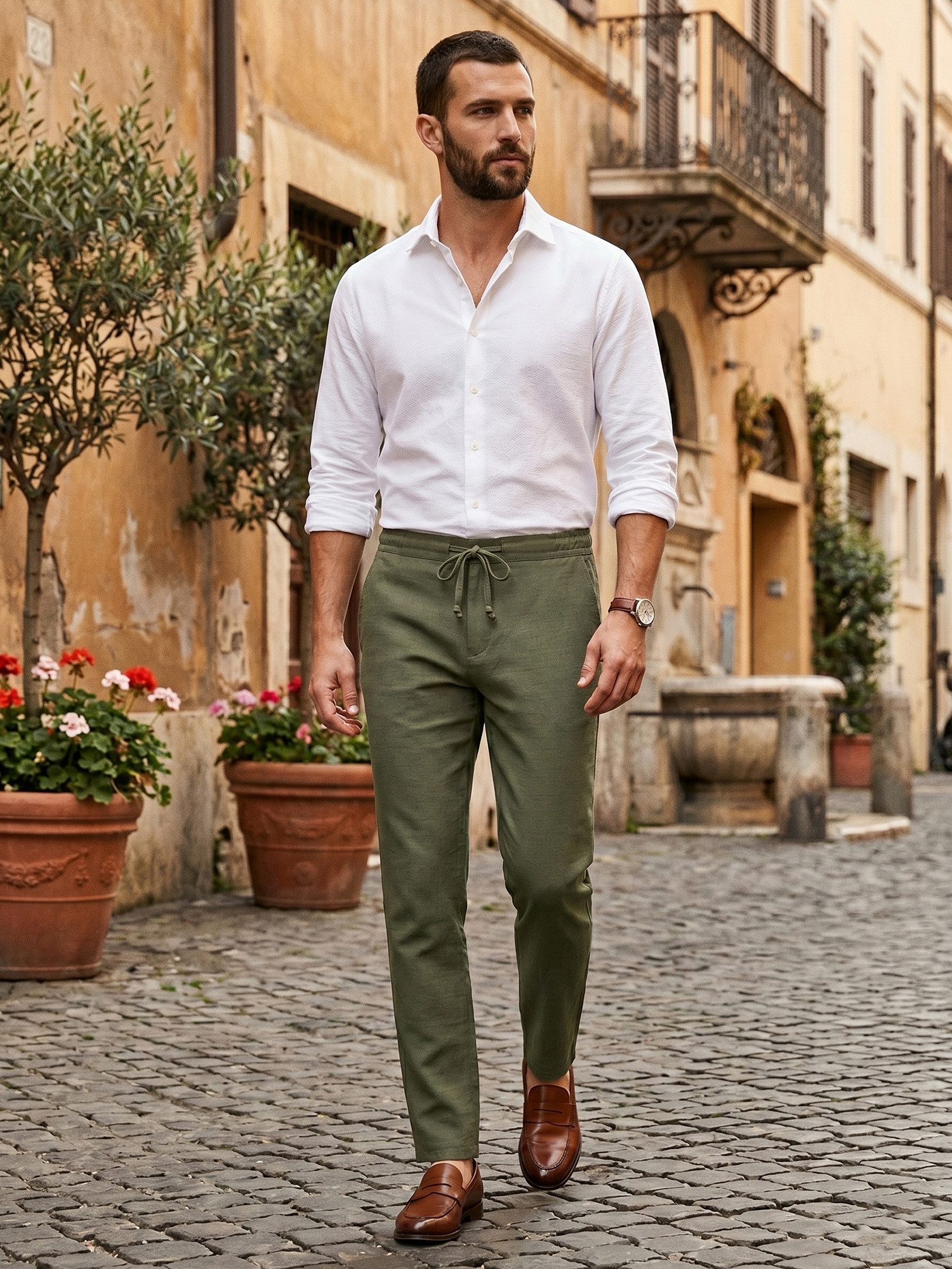 Rock Creek Leinenhose Stoffhose Herren RC-2446 Sommerhose Leinen-Optik – Bild 5 von 5