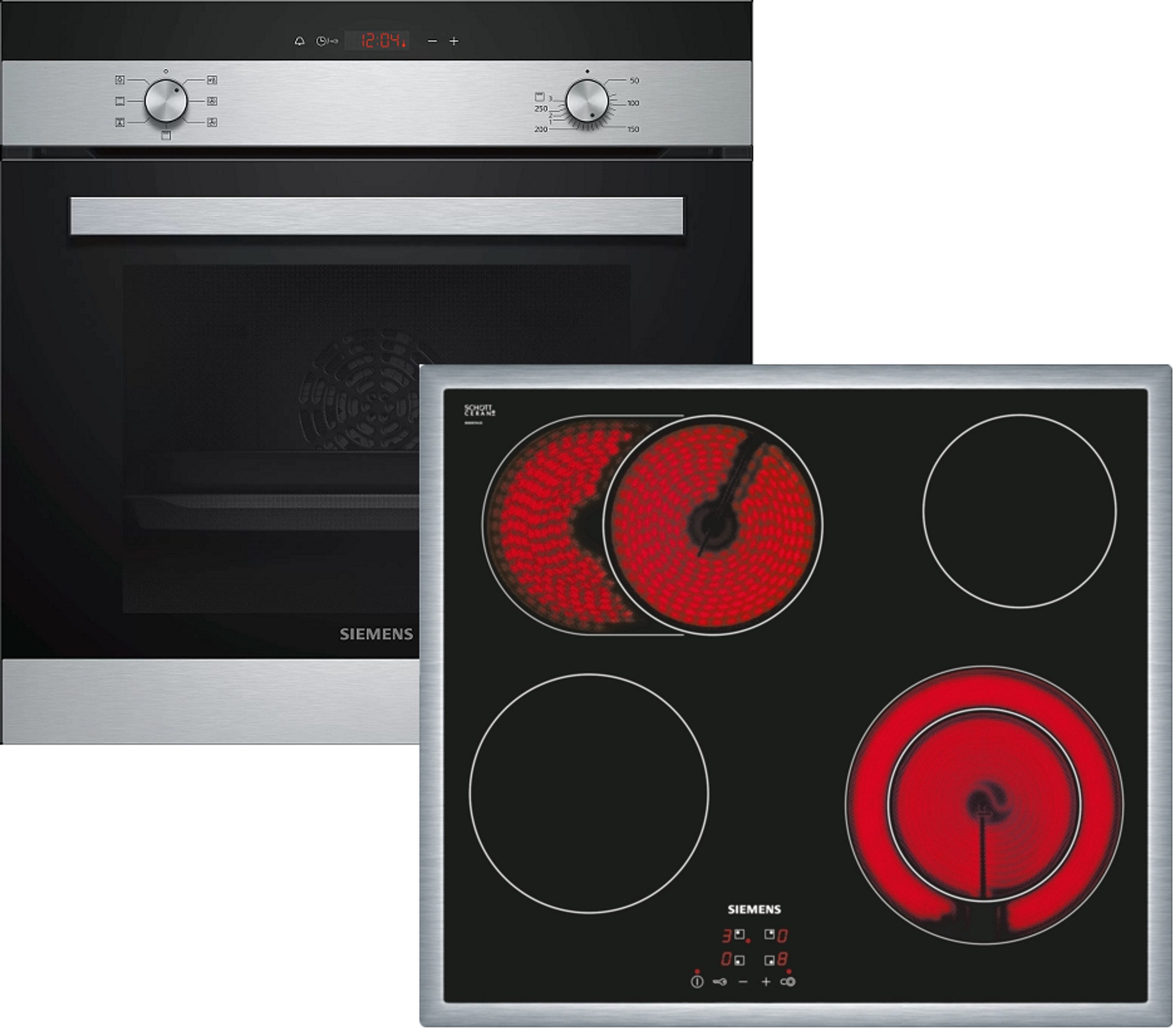 SIEMENS Backofen-Set iQ100, iQ300 EQ112EA01Z, mit Auszug nachrüstbar, 3D-Heißluft Plus