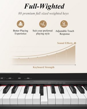 Eastar Home-Keyboard Digitalpiano E-Piano 88 Tasten gewichtetes Keyboard-Klavier EP-120, tragbar,für Anfänger,tragbar