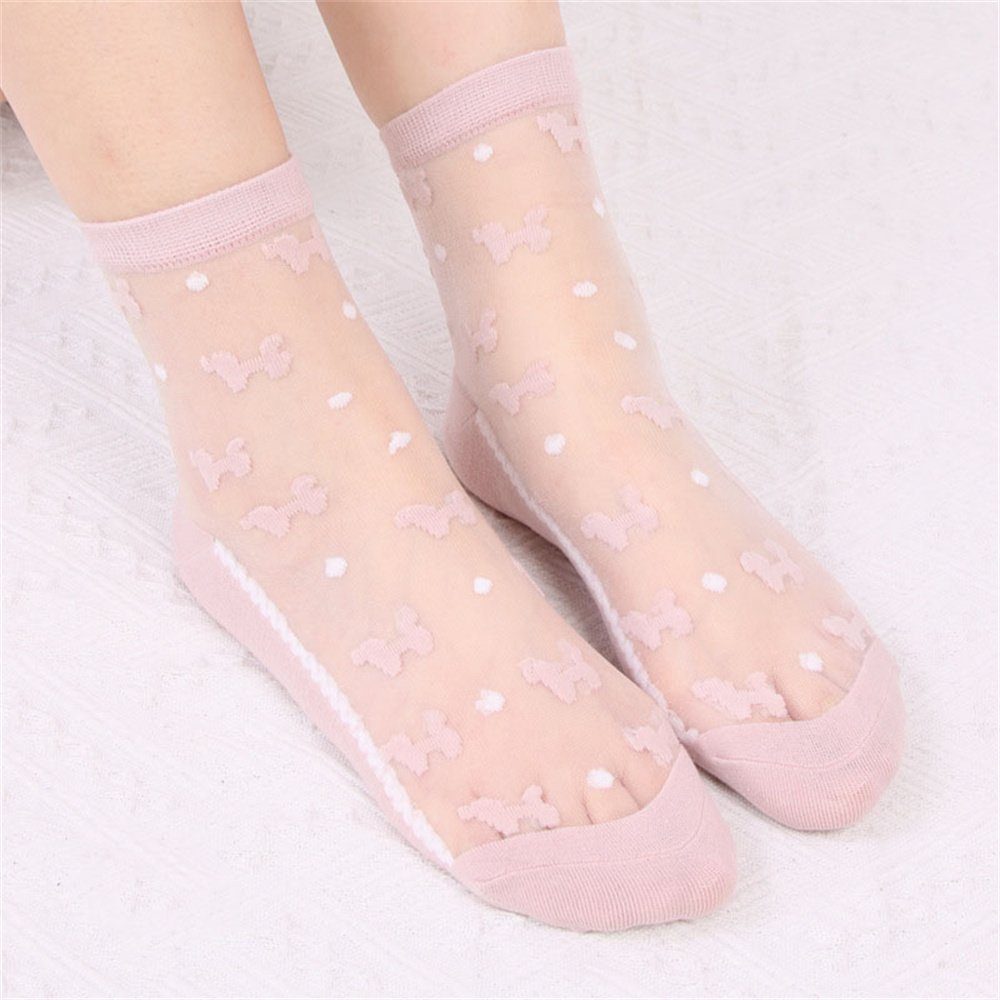 kurze Damen-Sommer-Kristall-Socken, 6er-Set, Socken Socken DÖRÖY durchsichtige