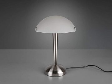 meineWunschleuchte LED Nachttischlampe, Dimmfunktion, LED wechselbar, Bauhaus-stil Pilz-Lampe per Touch dimmbar, Glas Lampenschirm, H: 32cm