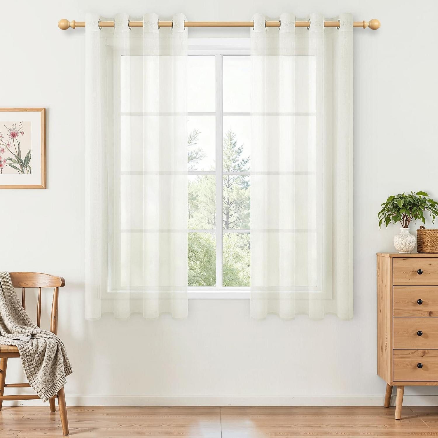 LuxusKollektion Vorhang Netzvorhänge 140x122 cm, 2er-Set (2 St)
