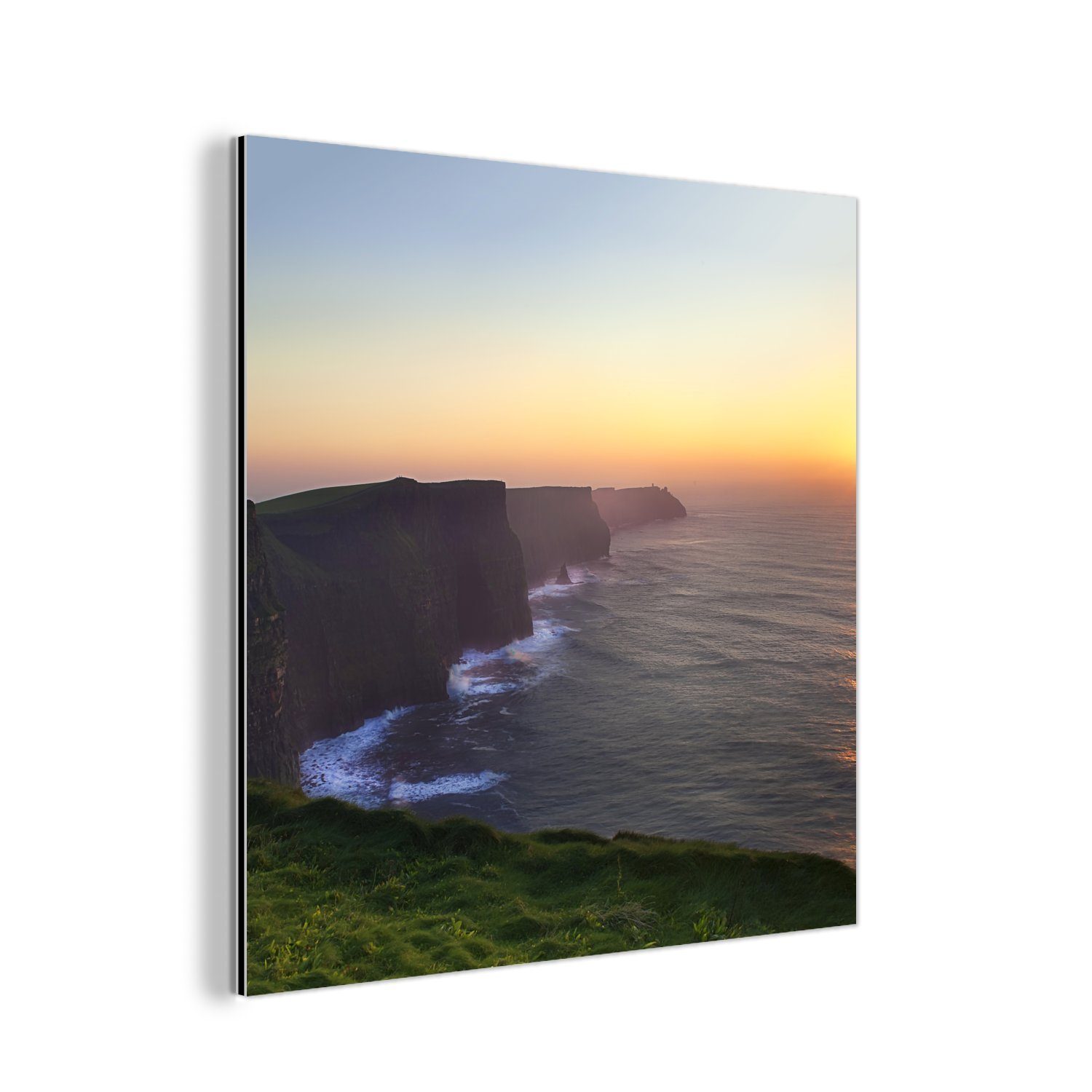 Metallbild Moher Metall, Irland, St), an Aluminium Gemälde (1 MuchoWow aus Sonnenaufgang in den Alu-Dibond-Druck, Cliffs deko of