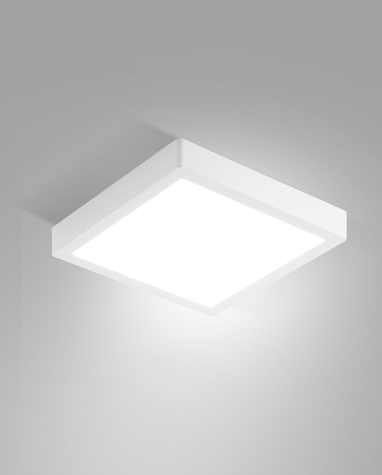Licht-Erlebnisse Außen-Deckenleuchte FUMAR, LED fest integriert, Warmweiß, LED Aluminium B: 24 cm IP54 Weiß eckig 3000 K 3060 lm