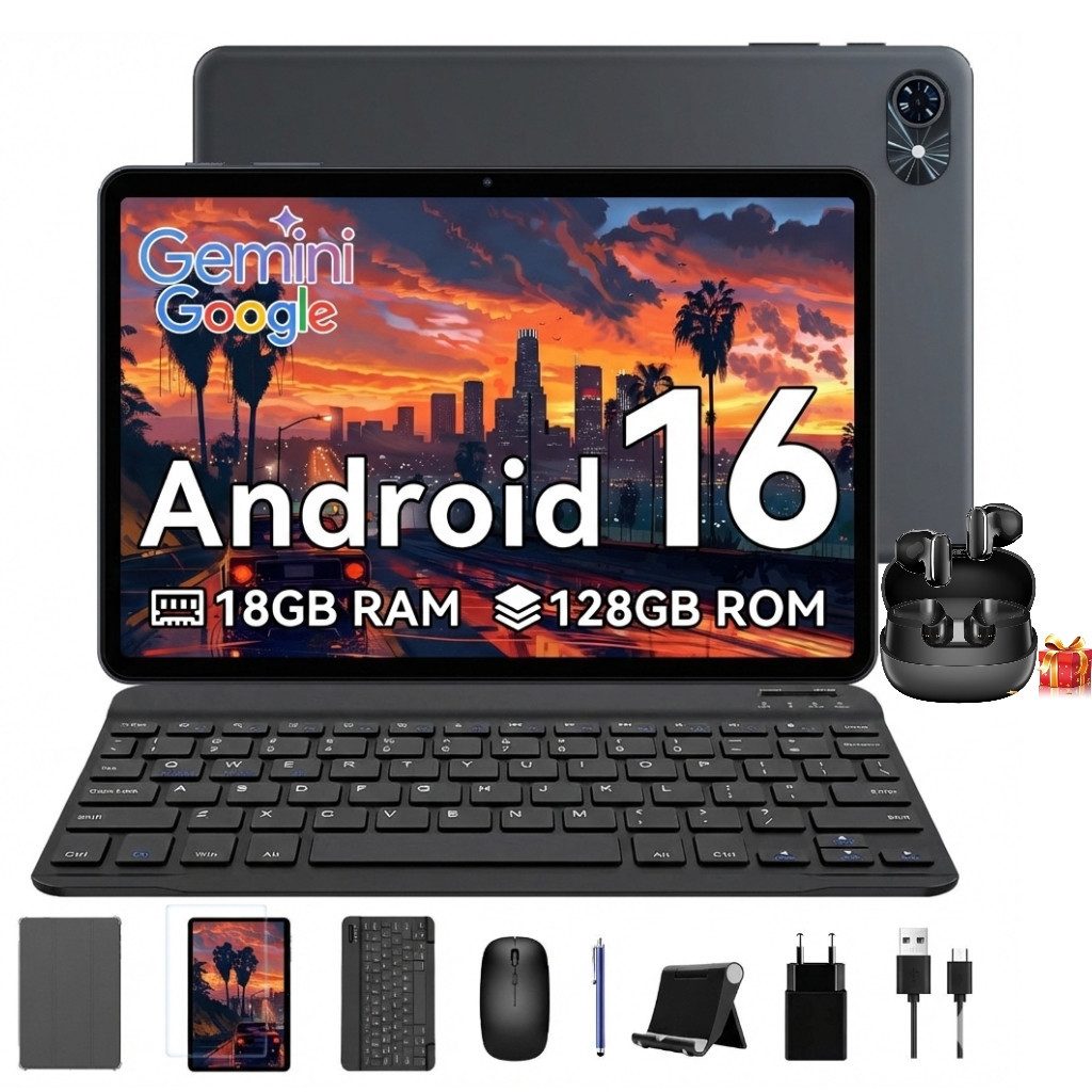 Zenva T80 (18GB+128GB) 6000 mAh Android 16 incl. Zubehör Komplettset Tablet (10.5", 128 GB, Android 16, 5G wifi, Android 16, Gemini AI, PC-Modus)