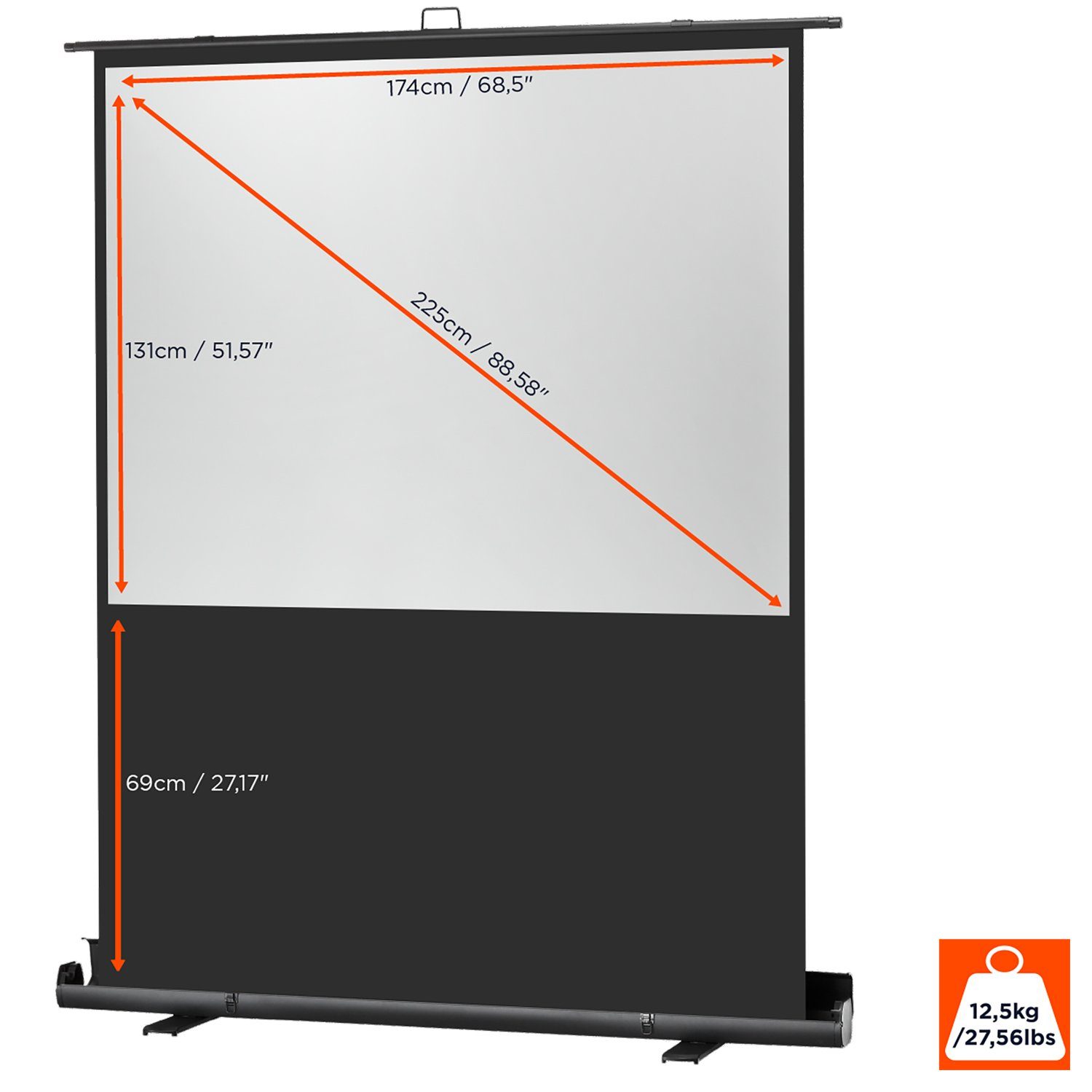 Celexon Professional Plus Pull-Up-Leinwand (schwarze Rückseite)