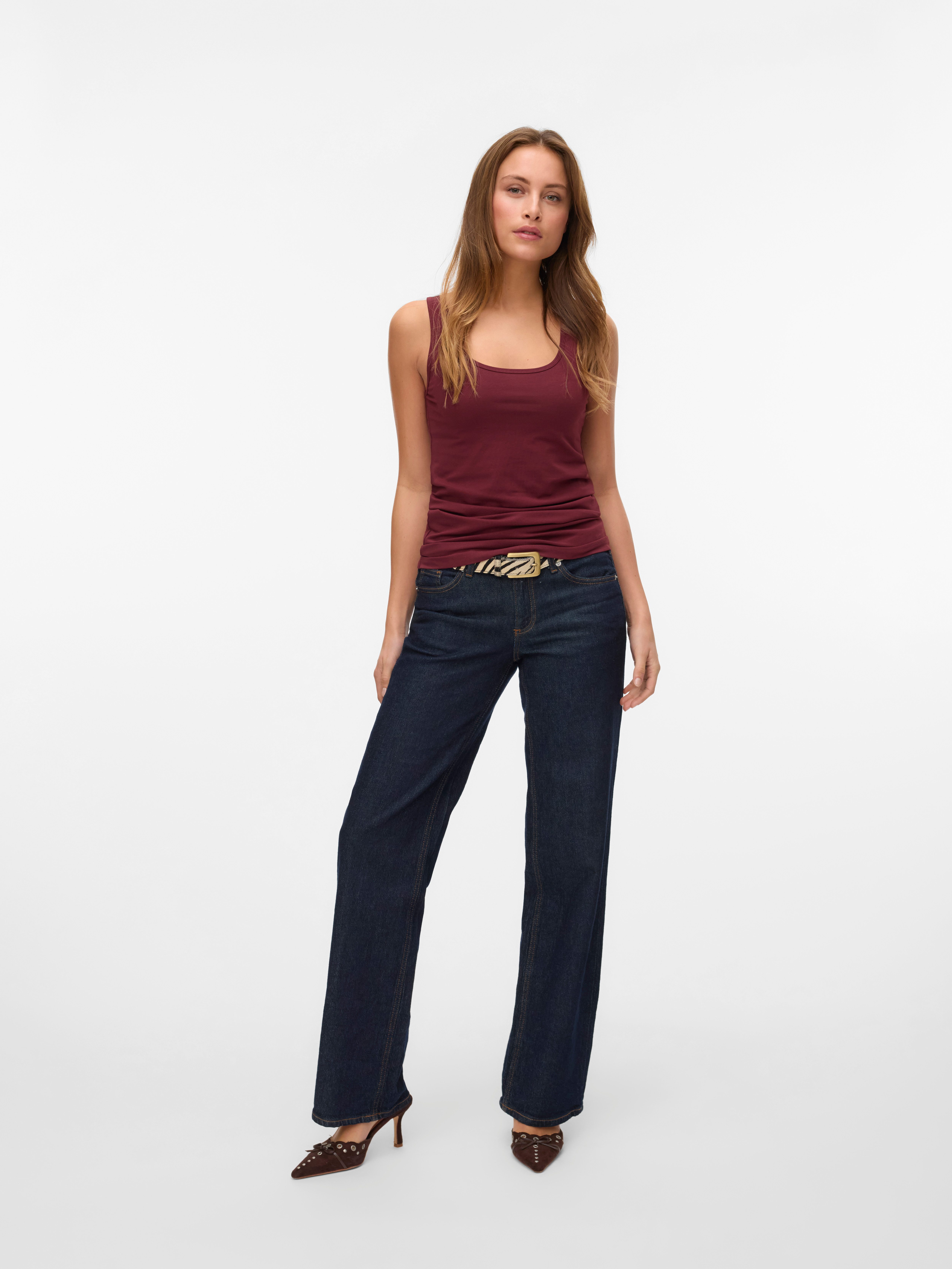 Vero Moda Tanktop VMLULU LONG TANK TOP JRS GA NOOS Baumwollmischung, regular fit