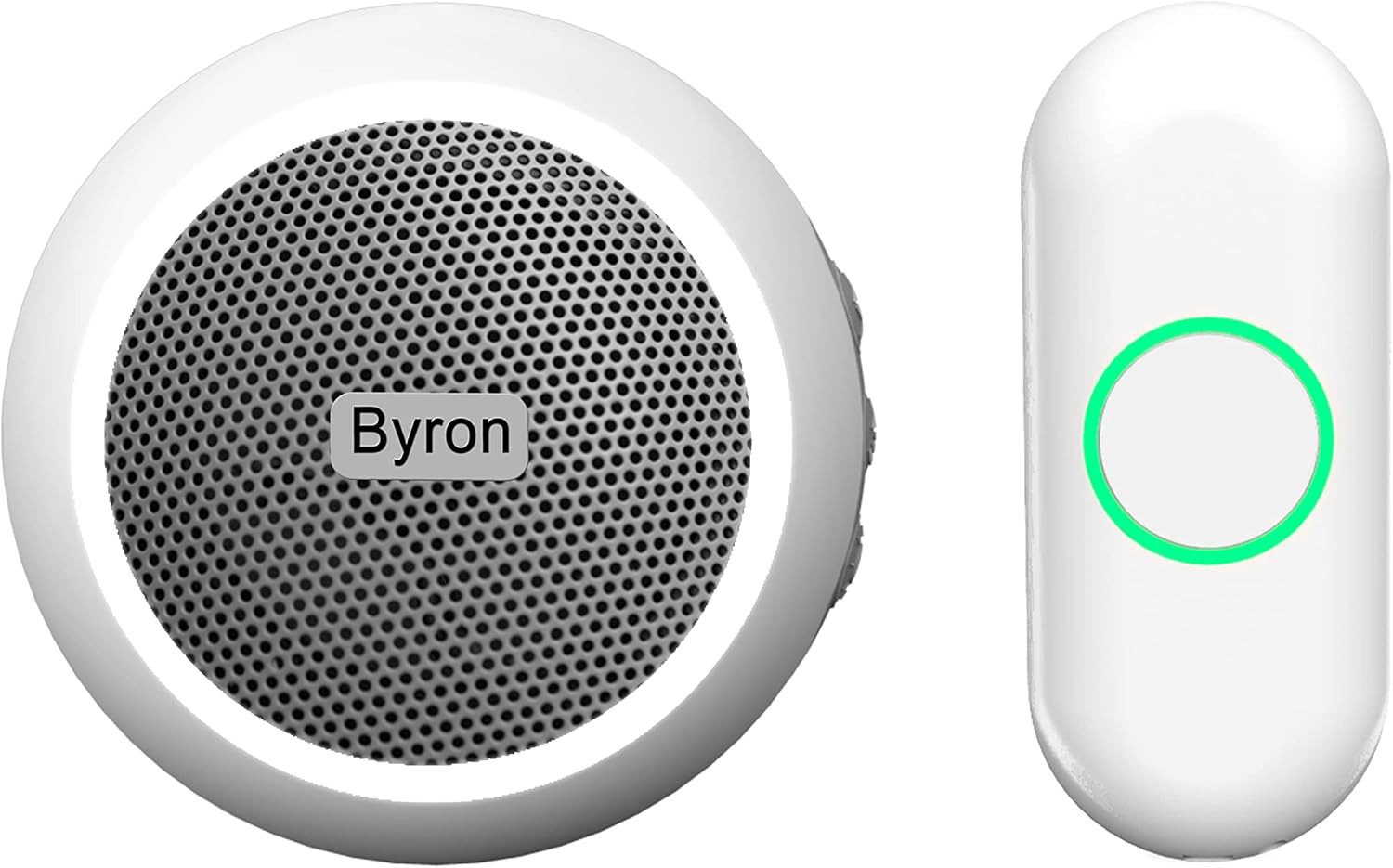 Byron Türklingel-Set Türklingelset DBY-23532, 12 Empfänger, 8 Klingeltöne, (Funkklingel Außen Türgong), Beleuchteter Druckknopf, Drahtlos, Kabellos