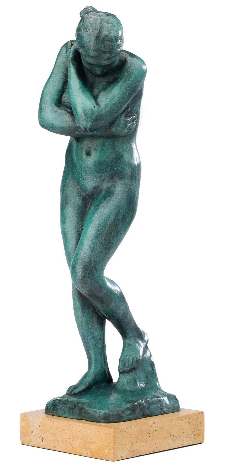Aubaho Dekoobjekt Bronzeskulptur nach Rodin Bronze Eva Figur Kopie Replik Figur Antik-St