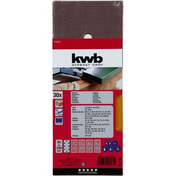 kwb Schleifpapier kwb 818188 Schleifpapier Körnung 60, 80, 120, 180 (L x B) 230 mm x