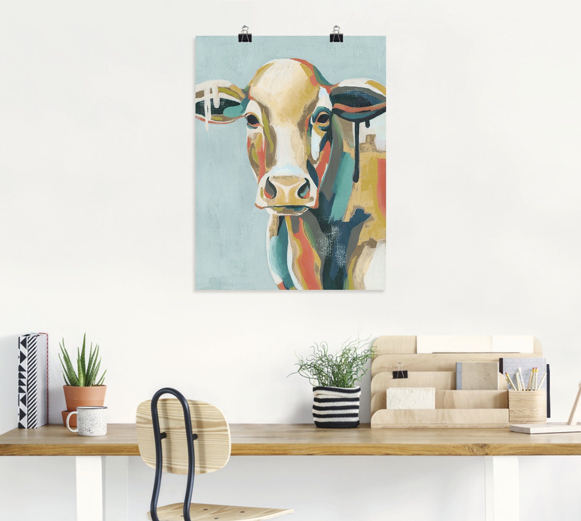 I, Alubild, als in Wandaufkleber Leinwandbild, Wandbild oder Größen versch. St), Haustiere Poster Bunte (1 Artland Kühe