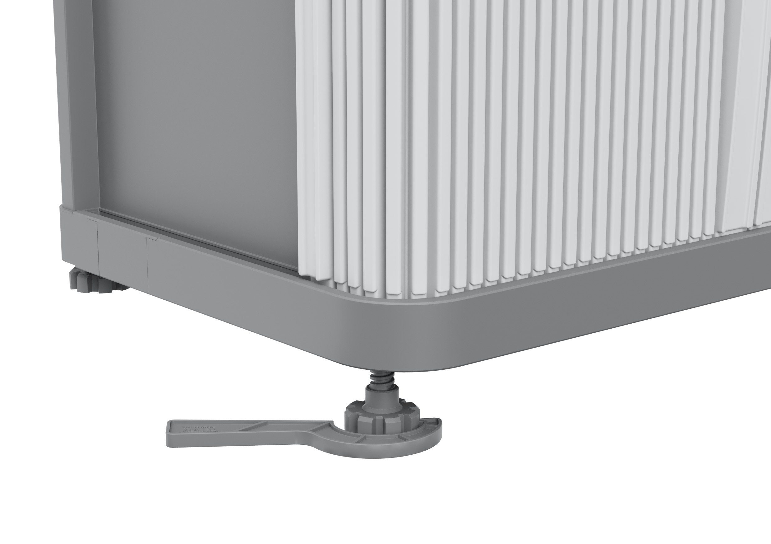 Kreher Mehrzweckschrank Rolladenschrank 'Rolling Space' in Grau - Universalschrank mit 4 Böden