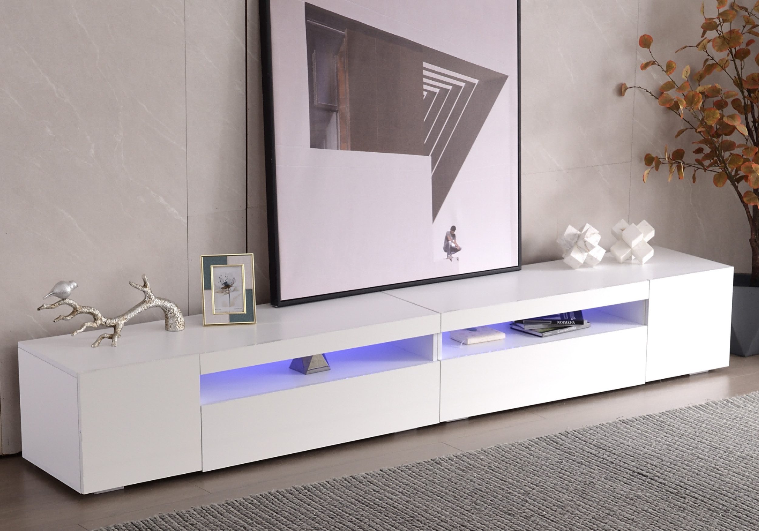 autolock Lowboard Moderner TV-Schrank in Weißer günstig online kaufen