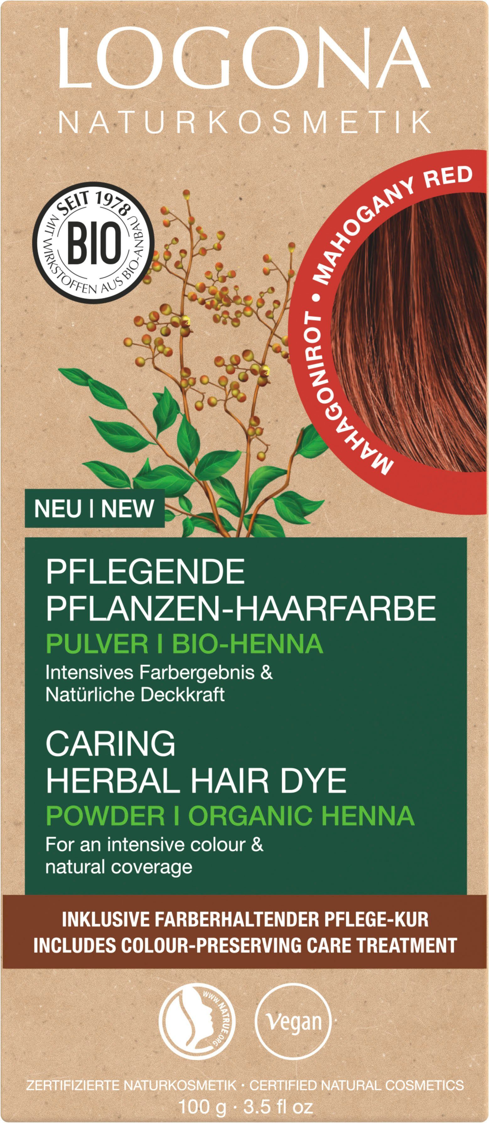 Pflanzen-Haarfarbe Mahagonirot 05 Haarfarbe LOGONA Pulver