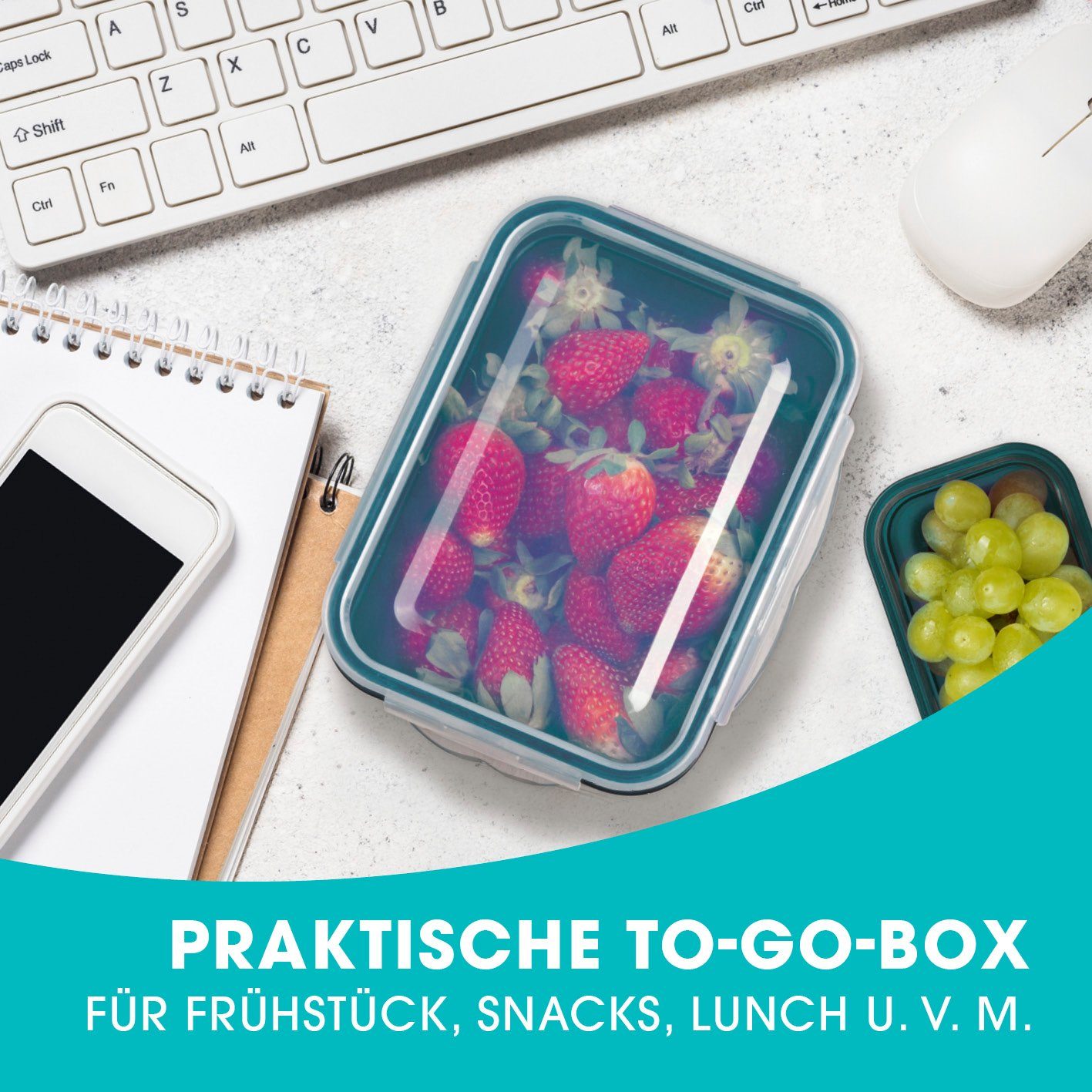 (7er Set, und erwärmen 14-tlg), einfrieren, GOURMETmaxx Lunchbox Frischhaltedose aufbewahren Vorratsdose klick-it,