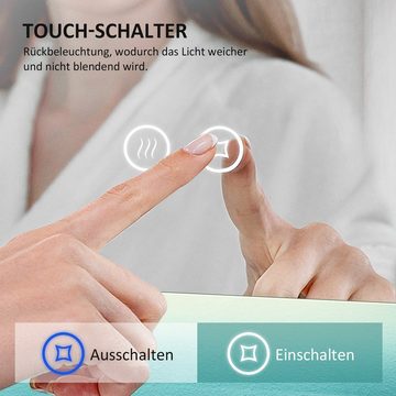 EMKE Badspiegel EMKE Badspiegel mit Beleuchtung LED Badezimmerspiegel Wandspiegel, mit Touch, Antibeschlage, Dimmbar, Memory-Funktion, Neutrale Licht