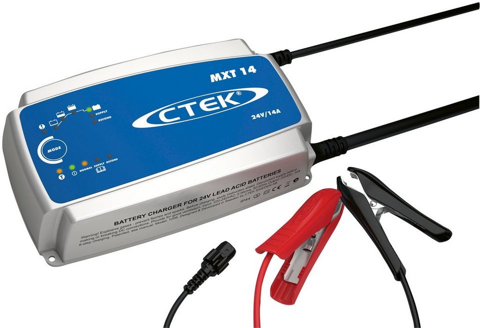 CTEK MXT 14 Batterie-Ladegerät (Kann als Stromversorgung verwendet werden),  Recond-Programm – Spezialprogramm zum Wiederbeleben tief entladener  Batterien