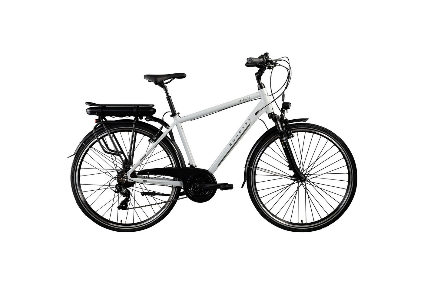 Zündapp E-Bike Trekkingrad Z802 Herren, 21 Gang Shimano Tourney Schaltwerk, Kettenschaltung, Heckmotor, 536 Wh, Pedelec, Elektrofahrrad für Damen u. Herren
