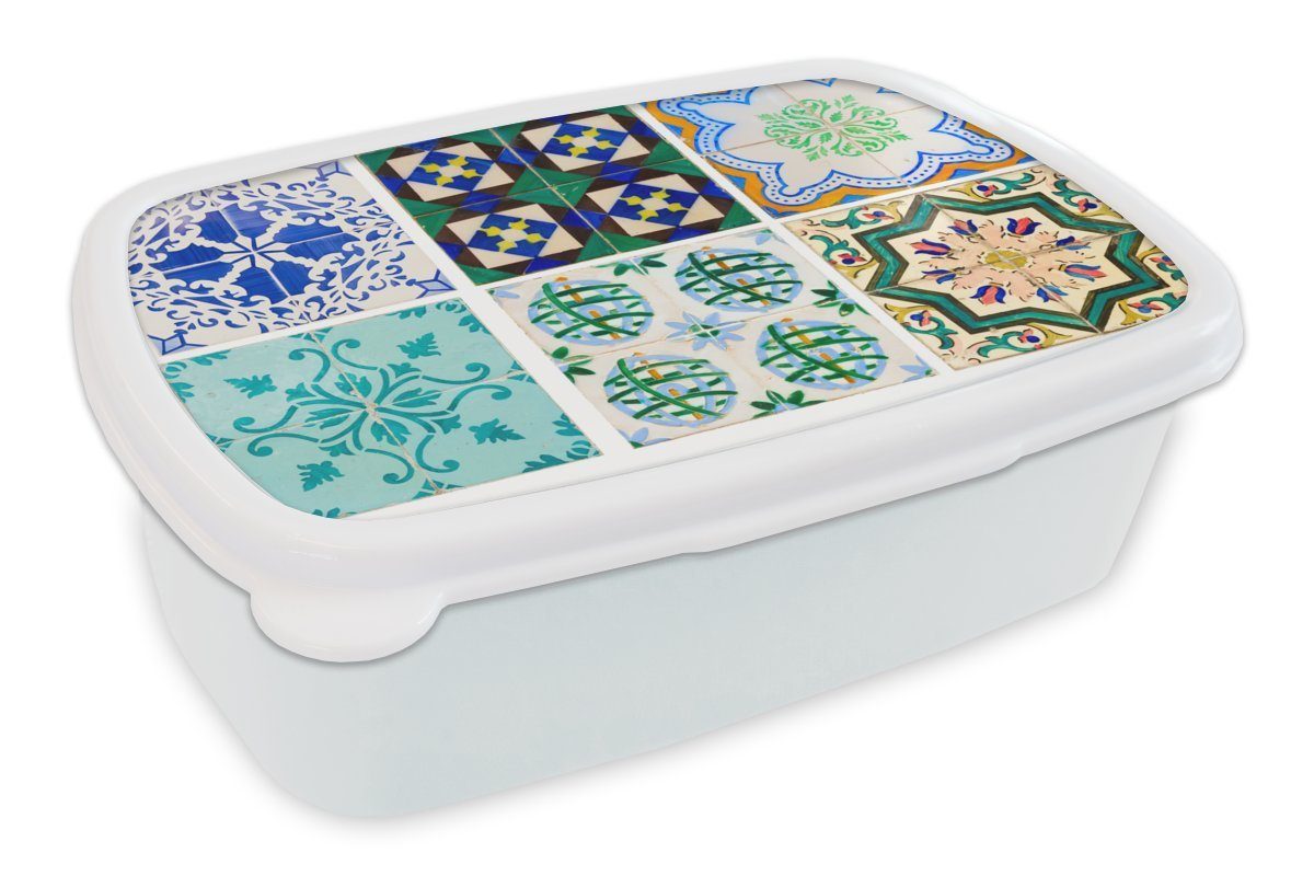 - Kacheln für Brotdose, (2-tlg), Kinder und Erwachsene, für und Kunststoff, Muster, MuchoWow Lunchbox Jungs weiß - Brotbox Mädchen Blau