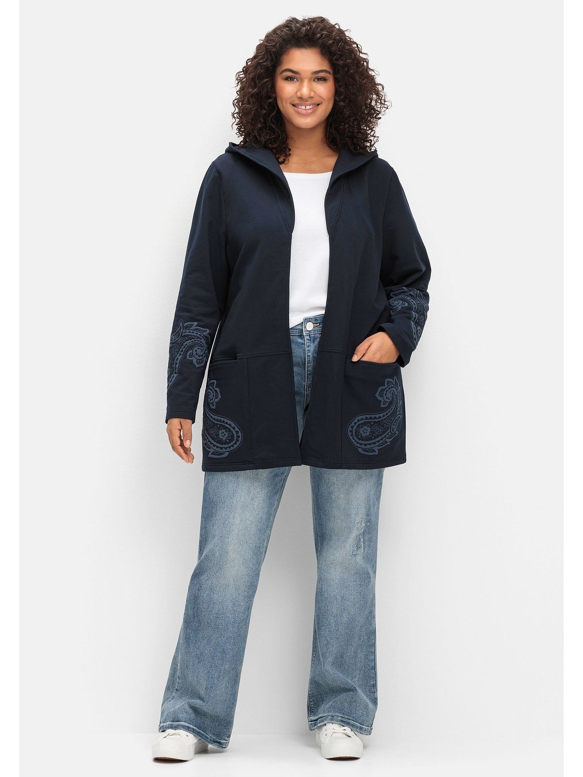 sheego by Joe Browns Sweatjacke Große Größen mit Paisleydruck