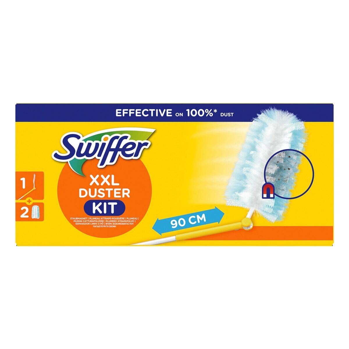 Swiffer Staubwischer XXL-Set, Staubmagnet: 1 Griff + 2 Nachfülltücher