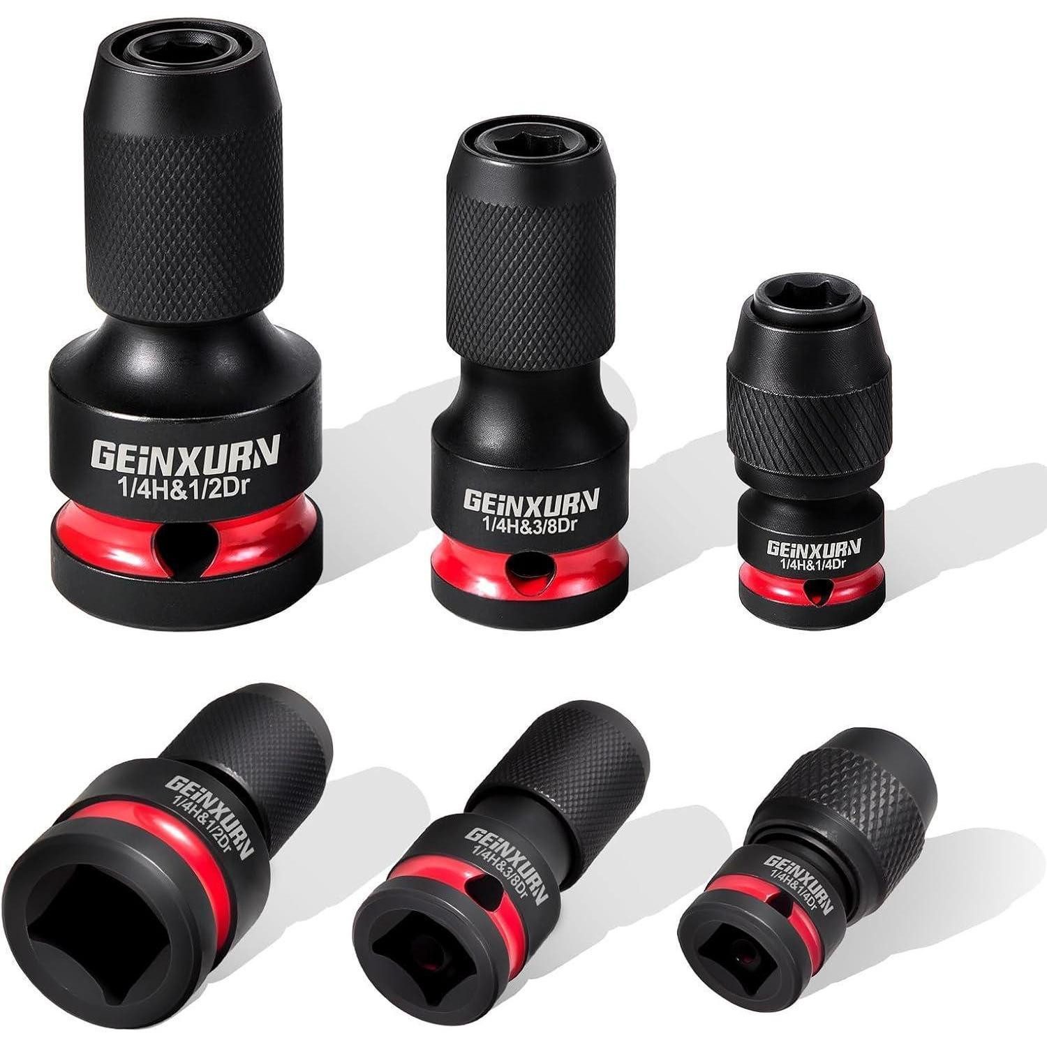 LuxusKollektion Stecknüsse Stecknuss-Adapter Set 6tlg. 1/4-1/2 Zoll