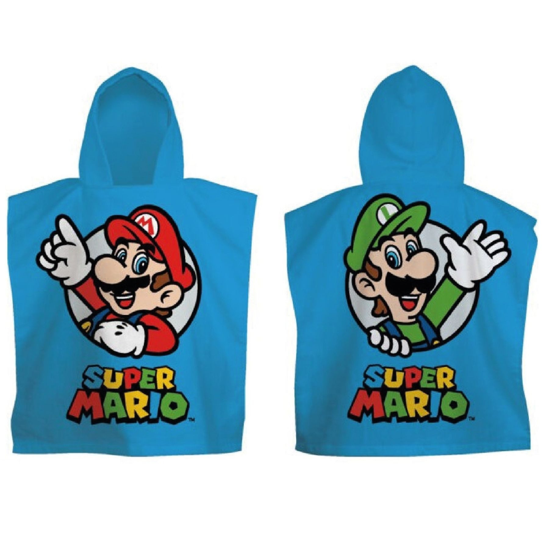 Super Mario Badeponcho 100 x 50 cm Mikrofaser Bade Poncho ab 3 Jahren