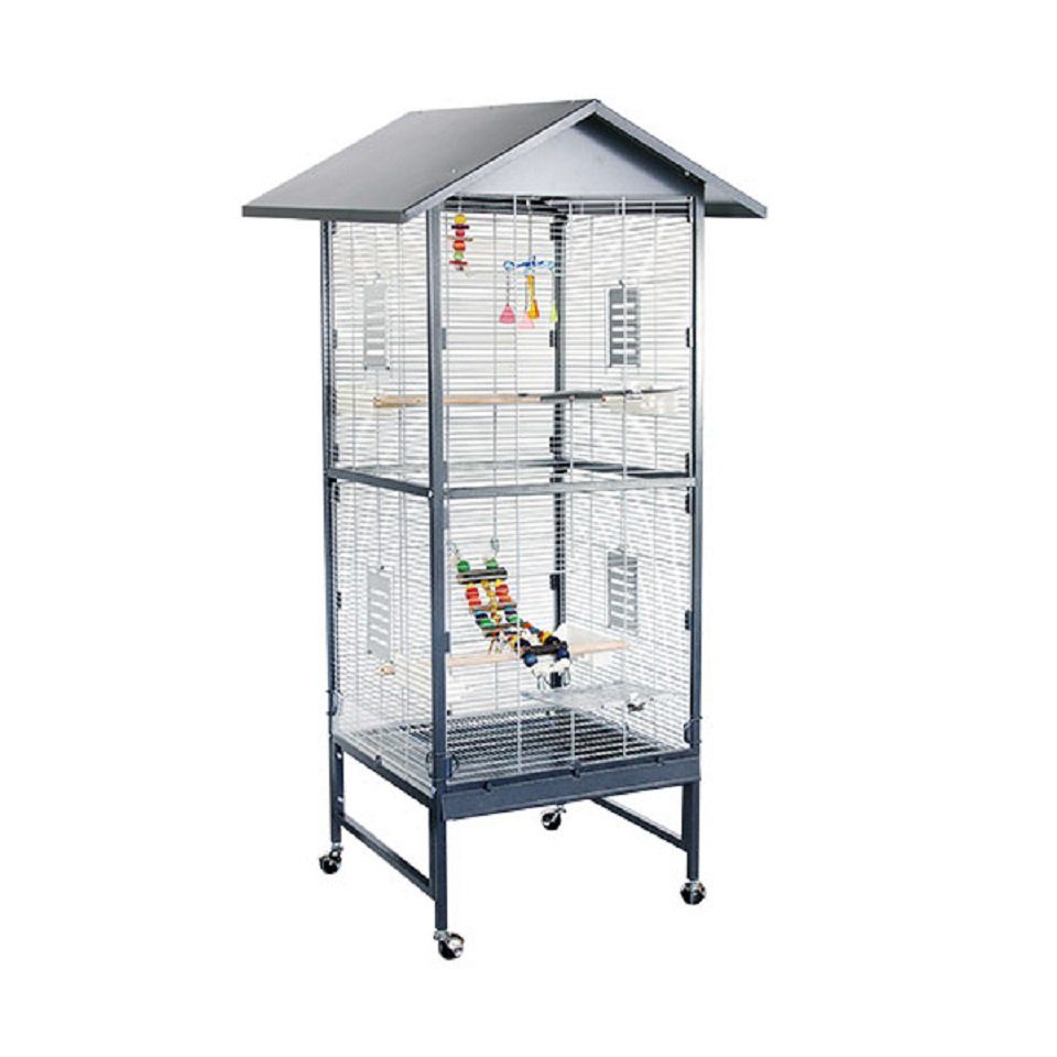 Montana Cages Vogelkäfig Villa Casa 60 - Käfig für kleine Vogelarten wie Sittiche, (BxTxH): ca. 60 x 60 x 170 cm, Zink- und Schwermetall-frei, Ungiftig