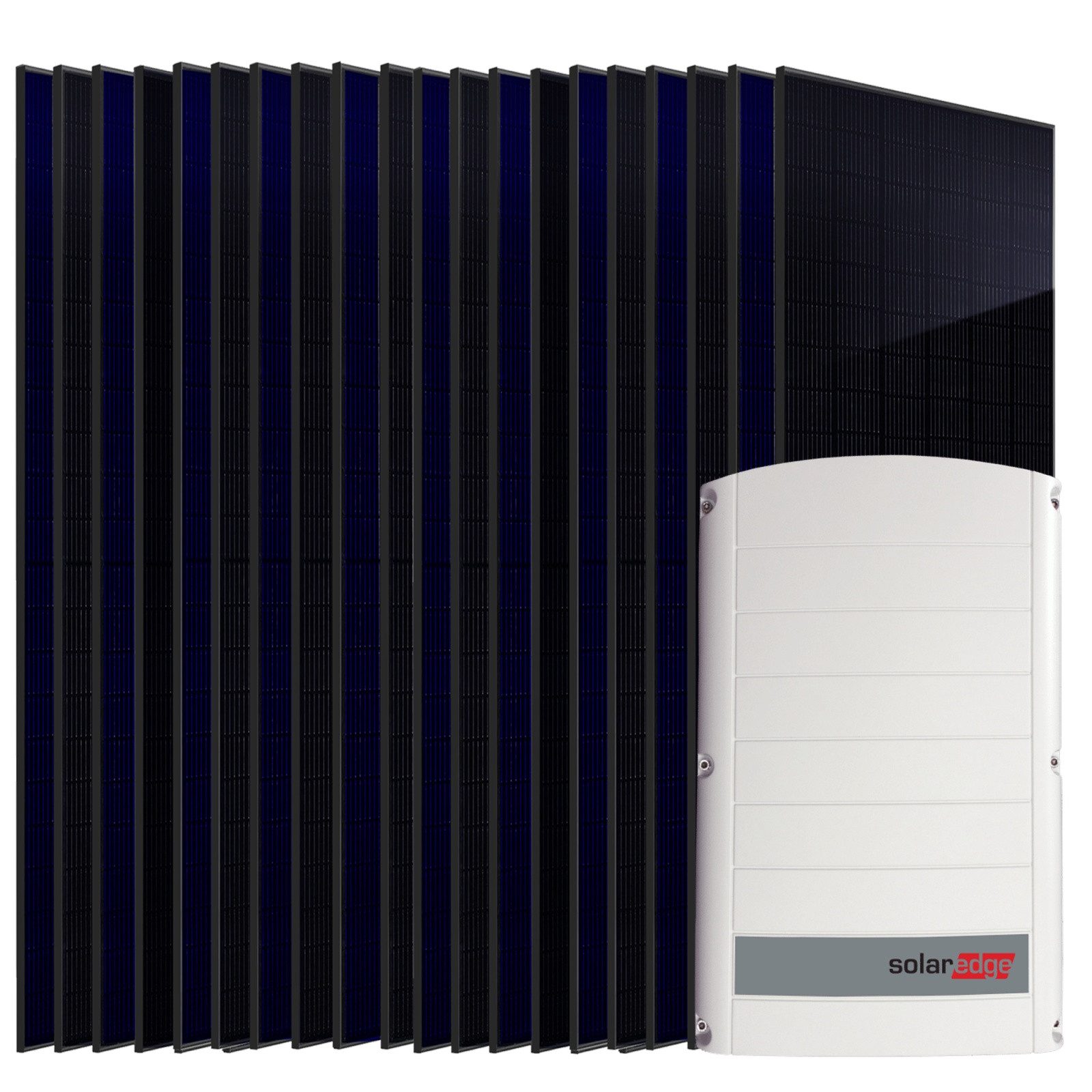 SUNNIVA Solaranlage 10.0 kW, Monokristallin, (20x 500 W Solarmodule Fullblack Bifacial, Wechselrichter SolarEdge SE10K (3-phasig)