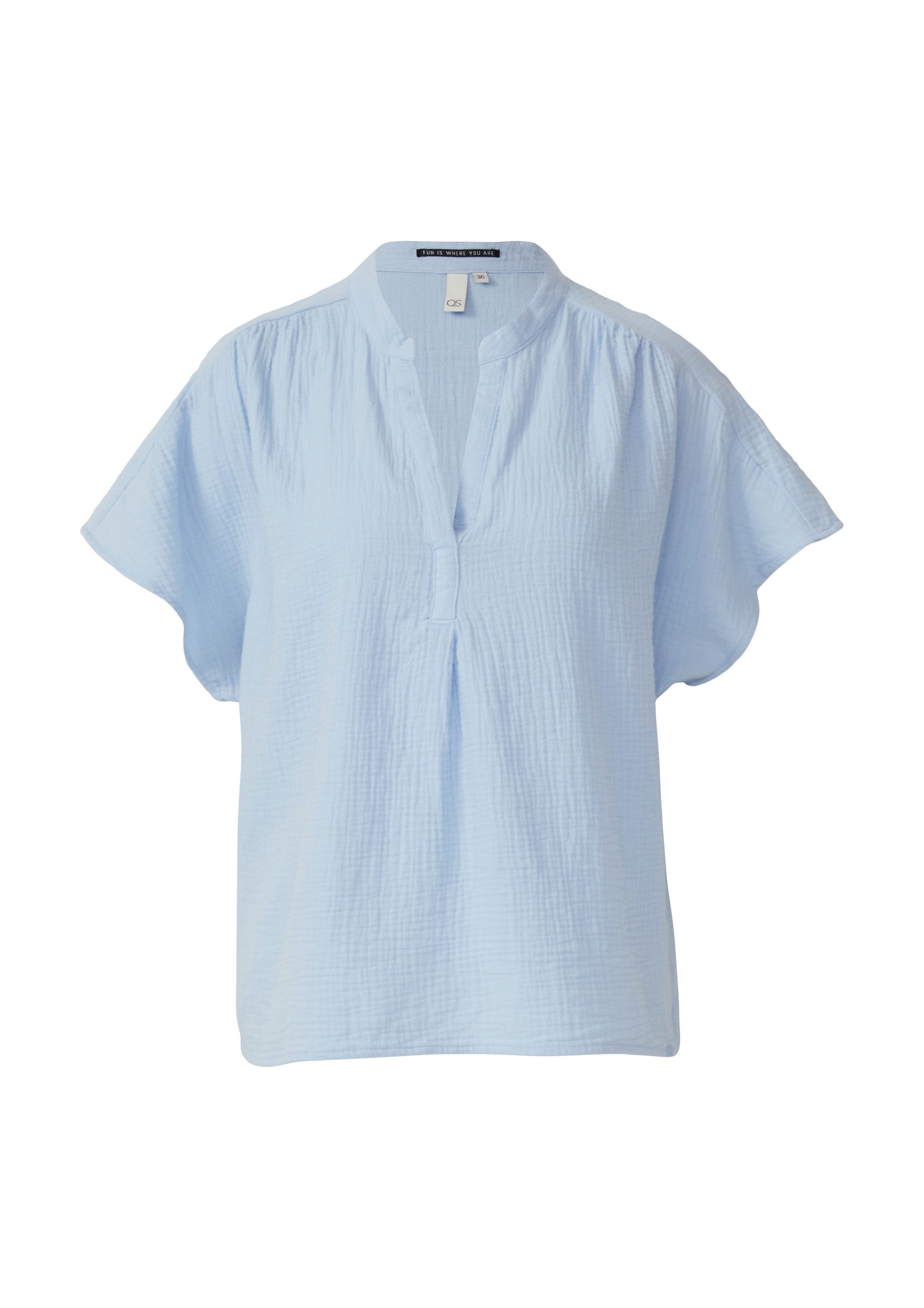 QS Kurzarmbluse Bluse Bluse aus Musselin günstig online kaufen