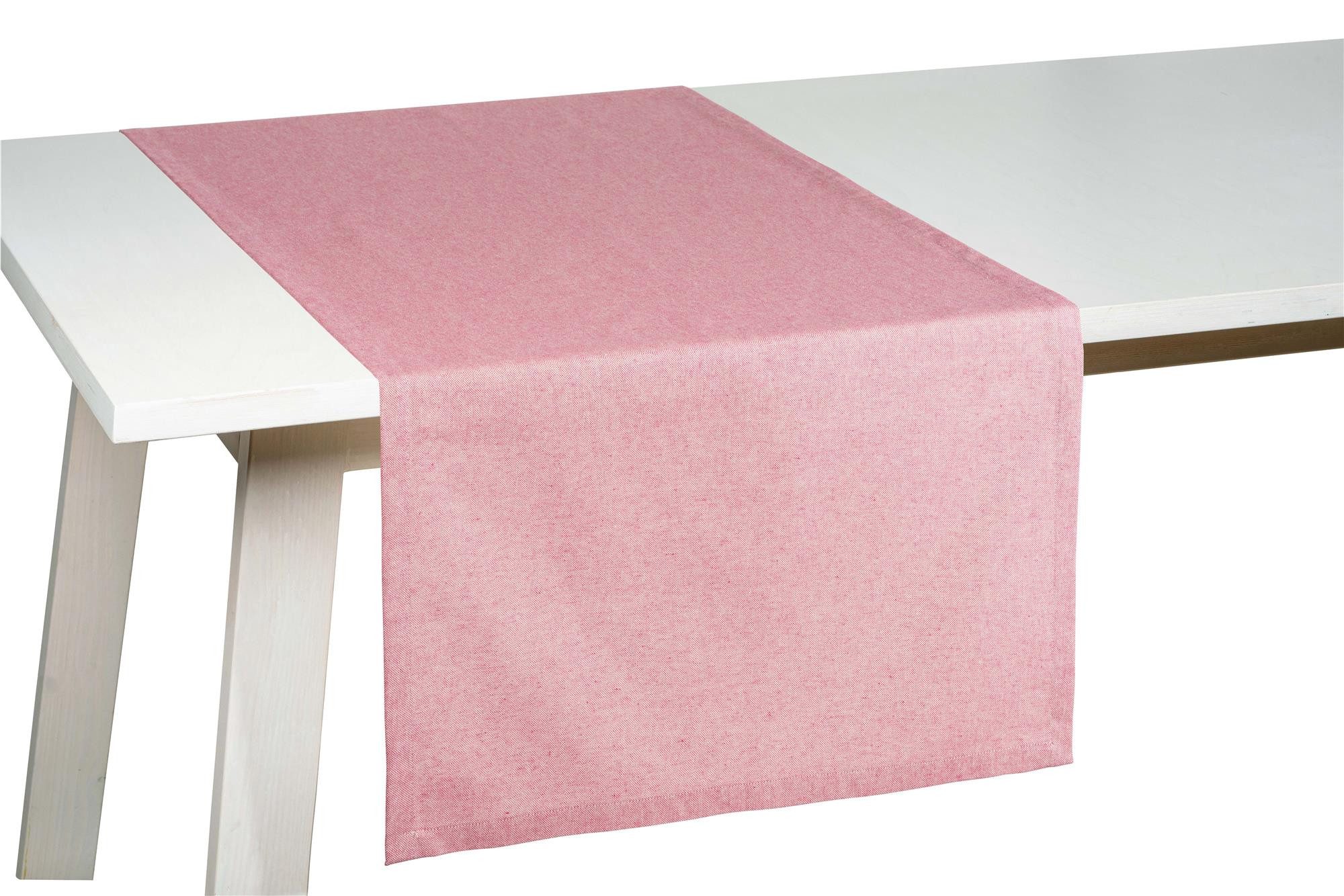 PICHLER Tischdecke Tischläufer Faro Rechteck 050/150 pink (1-tlg), Tischdecke Tischläufer Fest Feier Kommunion