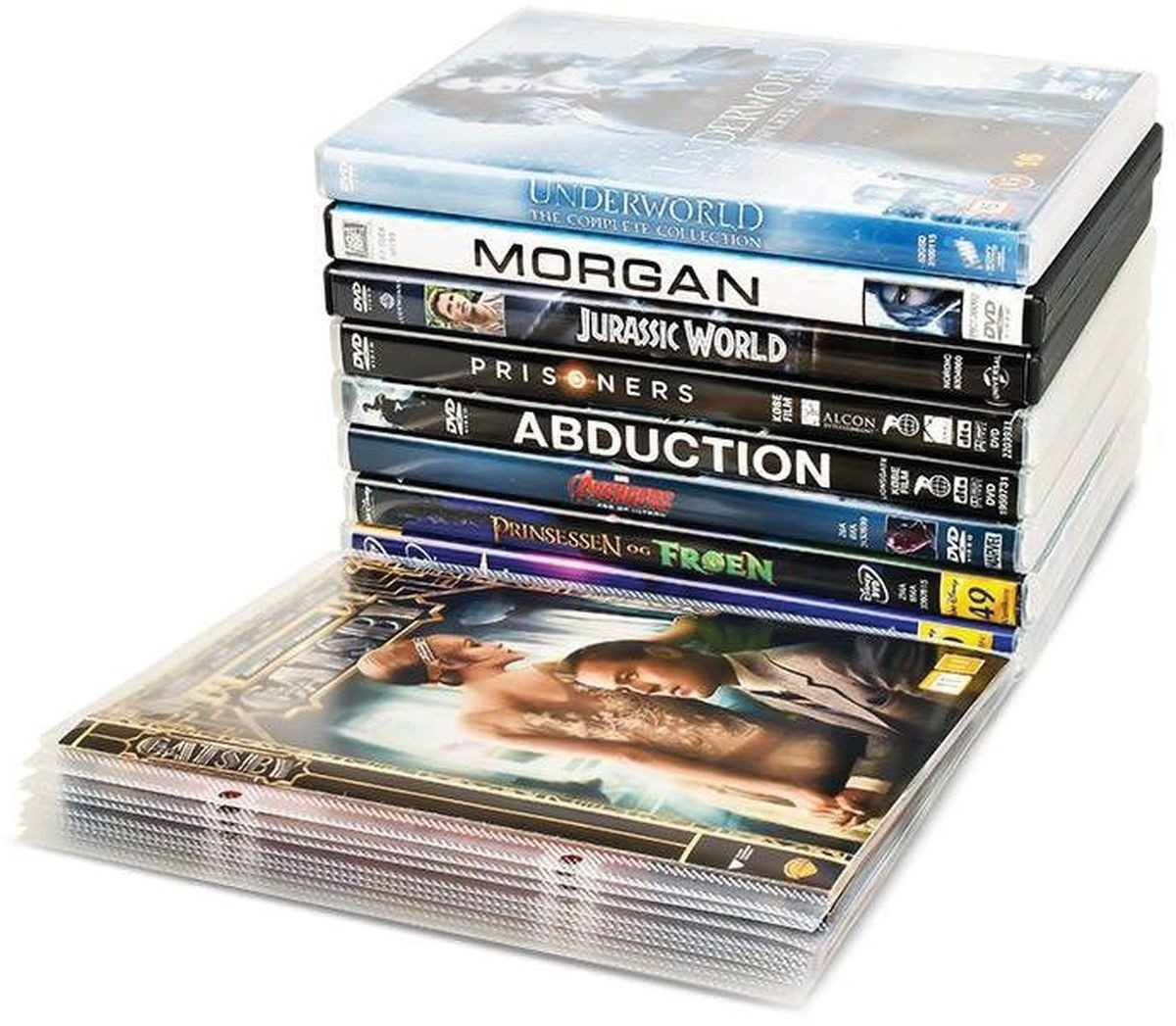 Aufbewahrungsbox DVD Schutzhüllen 162x185mm transparent mit Klappe und Abhe günstig online kaufen