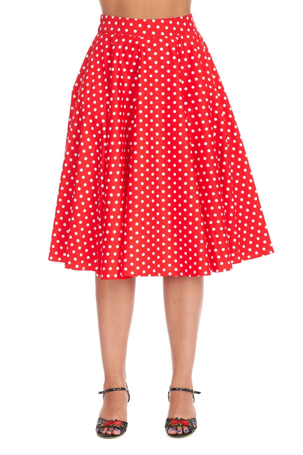 Banned A-Linien-Rock Polka Dot Days Rot günstig online kaufen