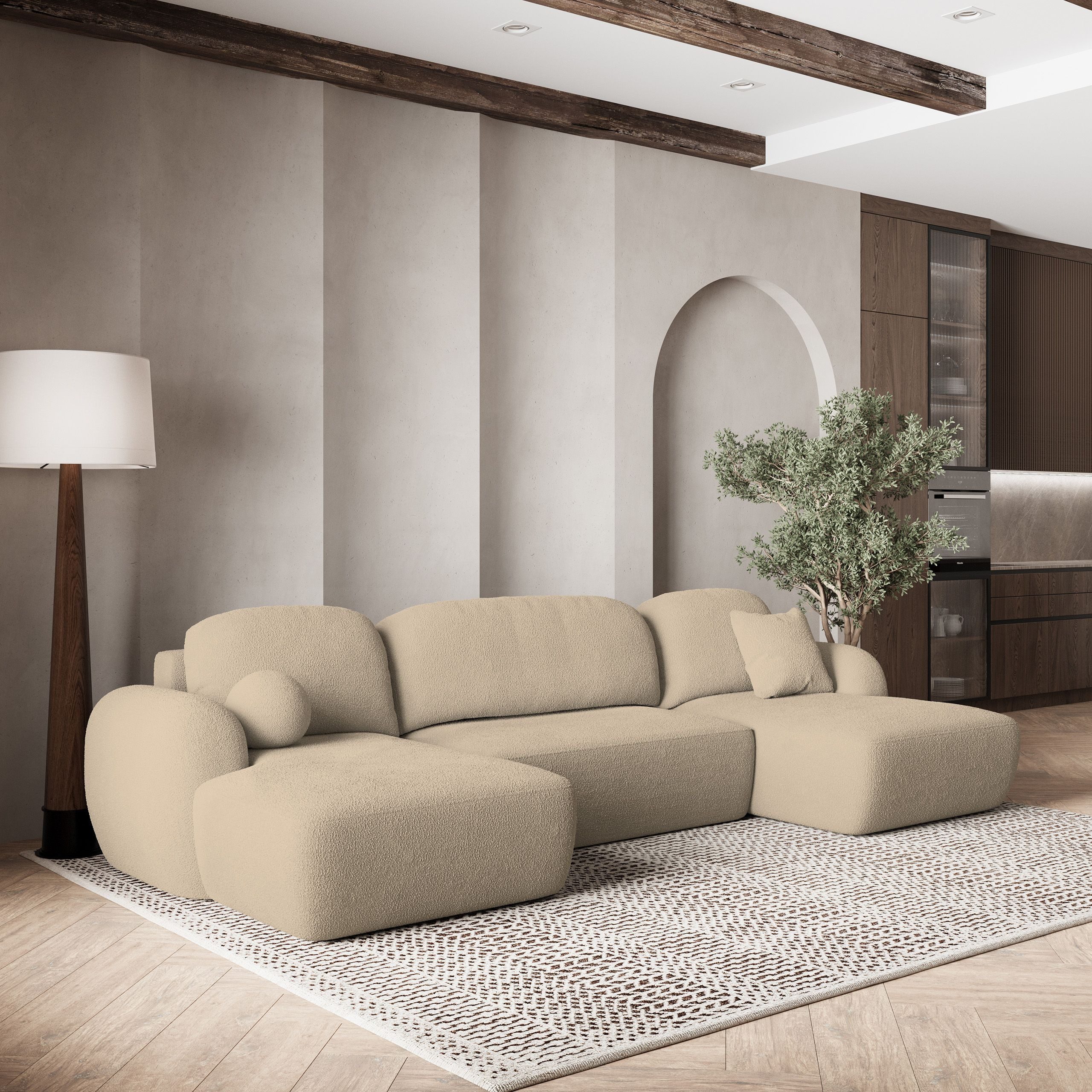 Masseno Ecksofa SAVONA mit Schlaffunktion U-Form, günstig online kaufen