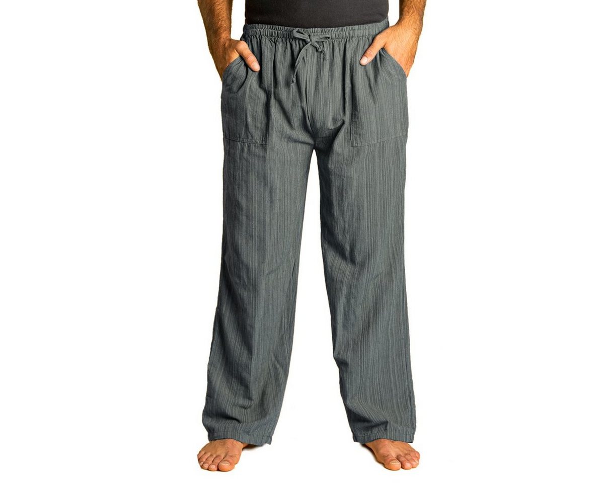 PANASIAM Stoffhose Bundhose Lini bequeme Unisex Stoffhose aus 100% Baumwolle für Damen und Herren Freizeithose mit Taschen Relaxhose bequeme Sommerhose