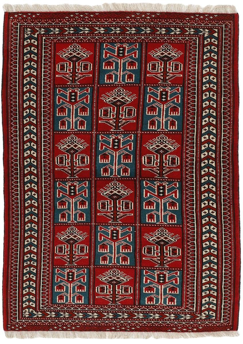 Orientteppich Turkaman 103x148 Handgeknüpfter Orientteppich / Perserteppich, Nain Trading, rechteckig, Höhe: 6 mm