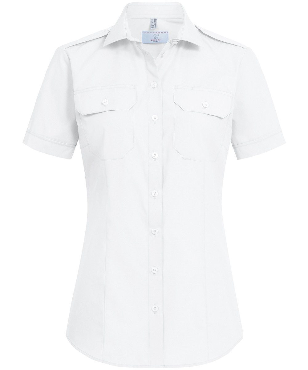 GREIFF Kurzarmbluse Greiff SIMPLE Damen Pilotbluse Kurzarm New-Kent Regular günstig online kaufen