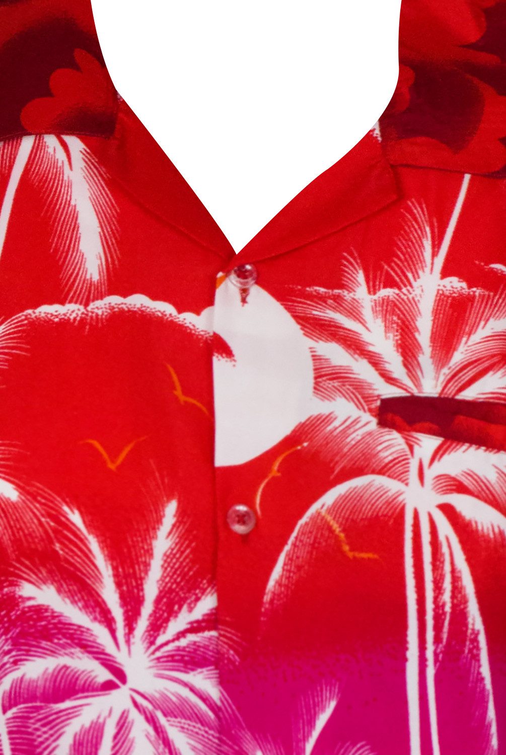 King Kameha Hawaiihemd Beach Negative Funky Hawaii-Hemd, Herren, Kurzarm, Front-Tasche