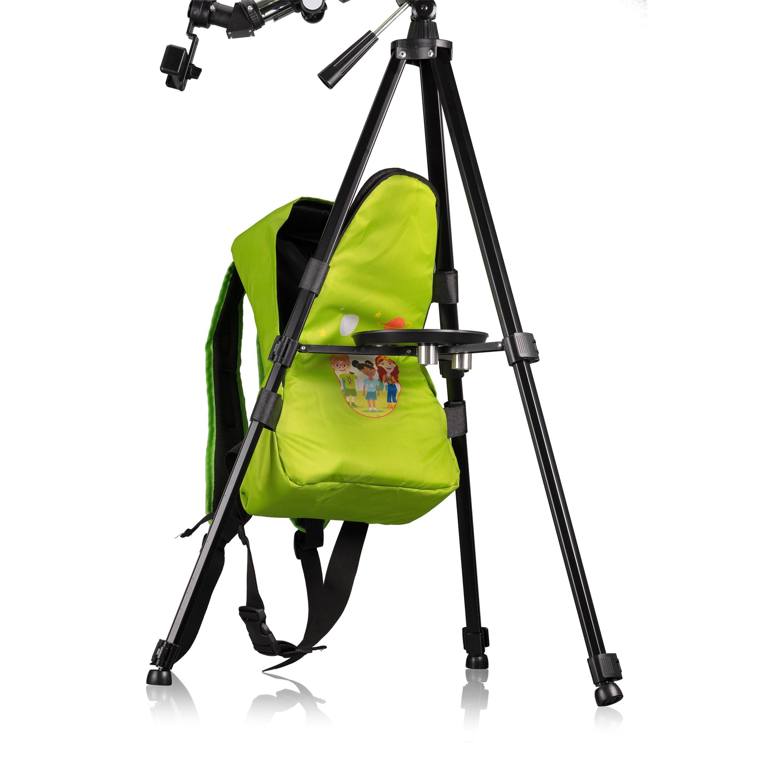 BRESSER junior Linsenteleskop Linsenteleskop 70/400 mit Rucksack grün