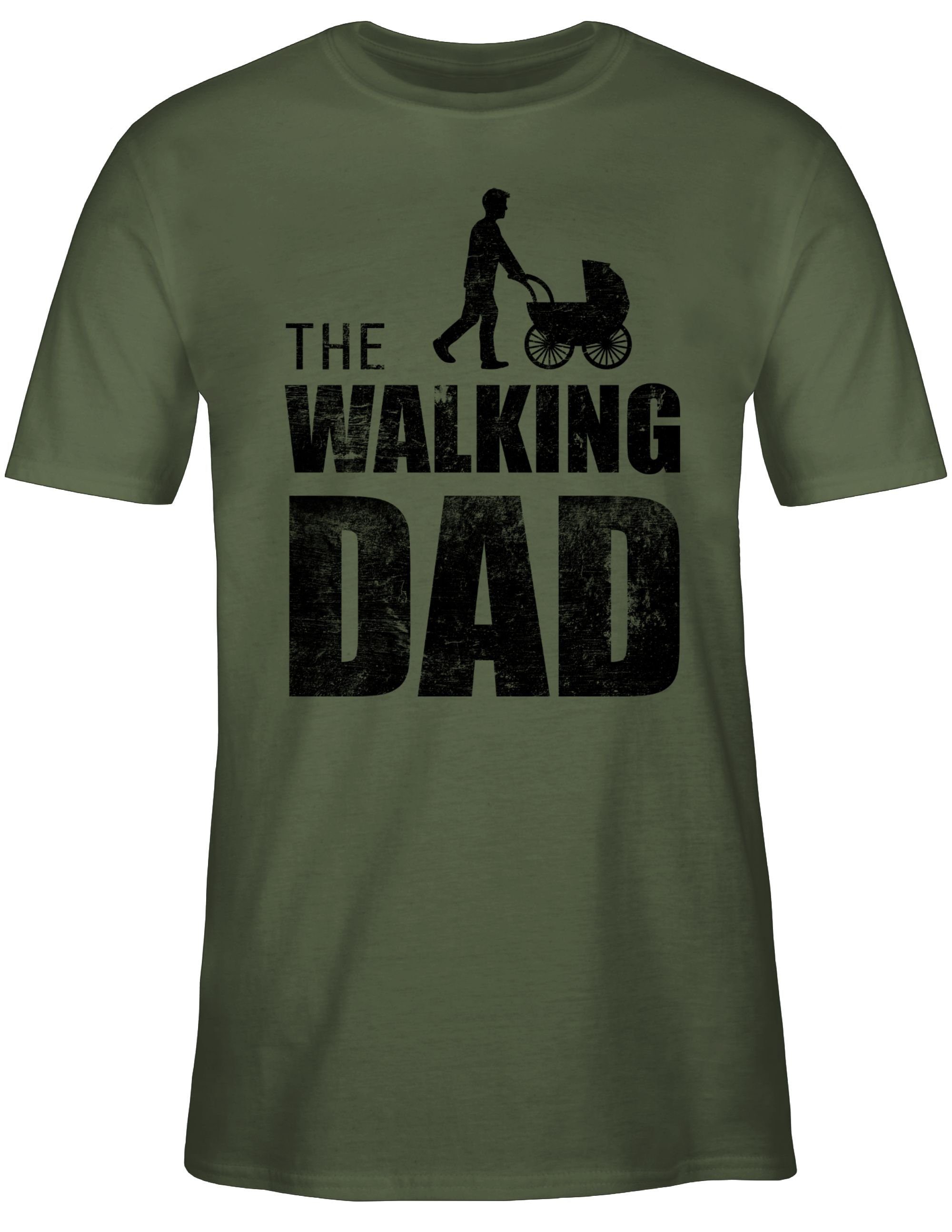 Shirtracer T-Shirt The Papa Geschenk für Dad 3 Grün Vatertag Walking Army