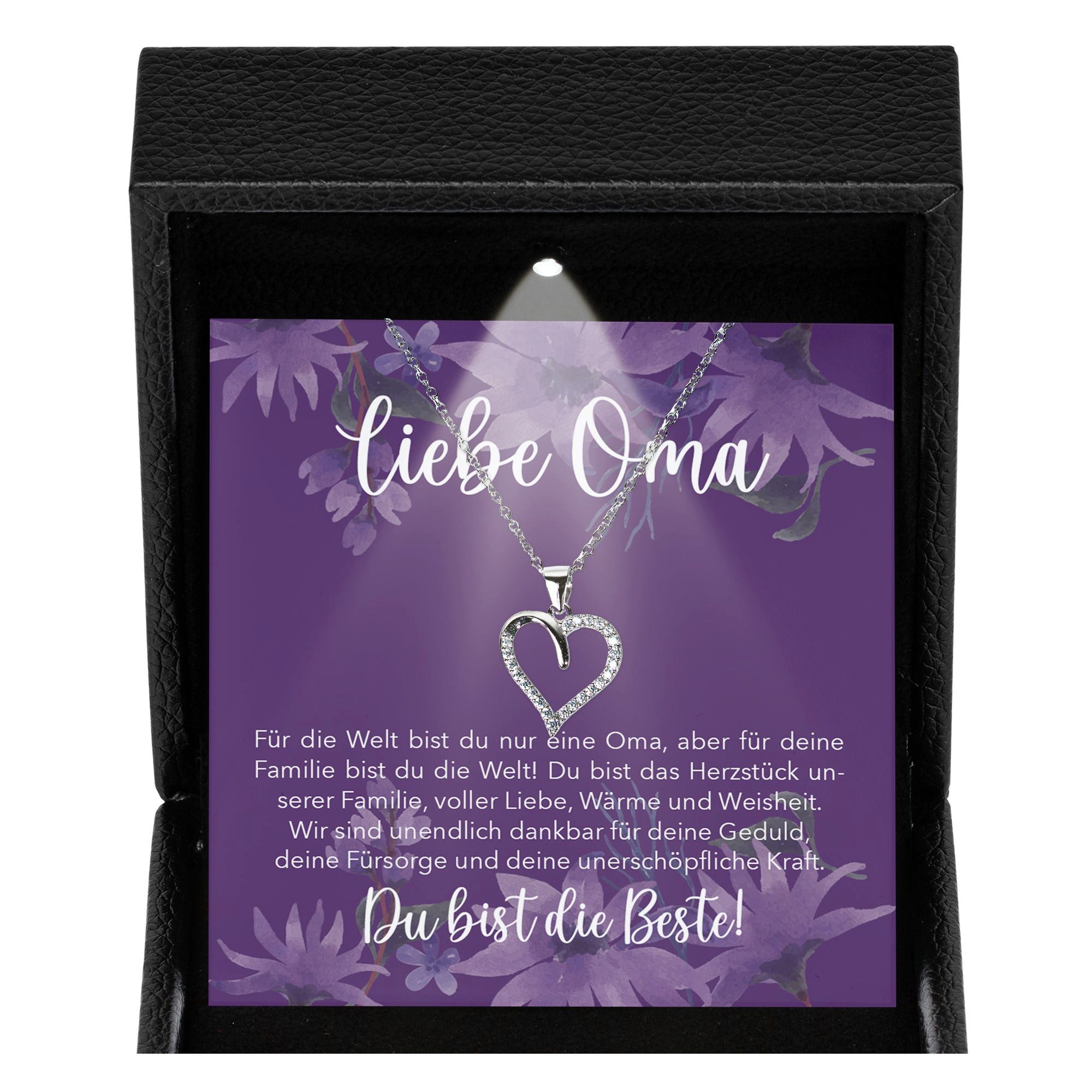 Valentinstagsgeschenk 22Feels Schmuckset Liebe Oma Geschenk Grossmutter Frauen Halskette Damen Collier Herz (Geschenkset), Silber 925/000, Geschenkset