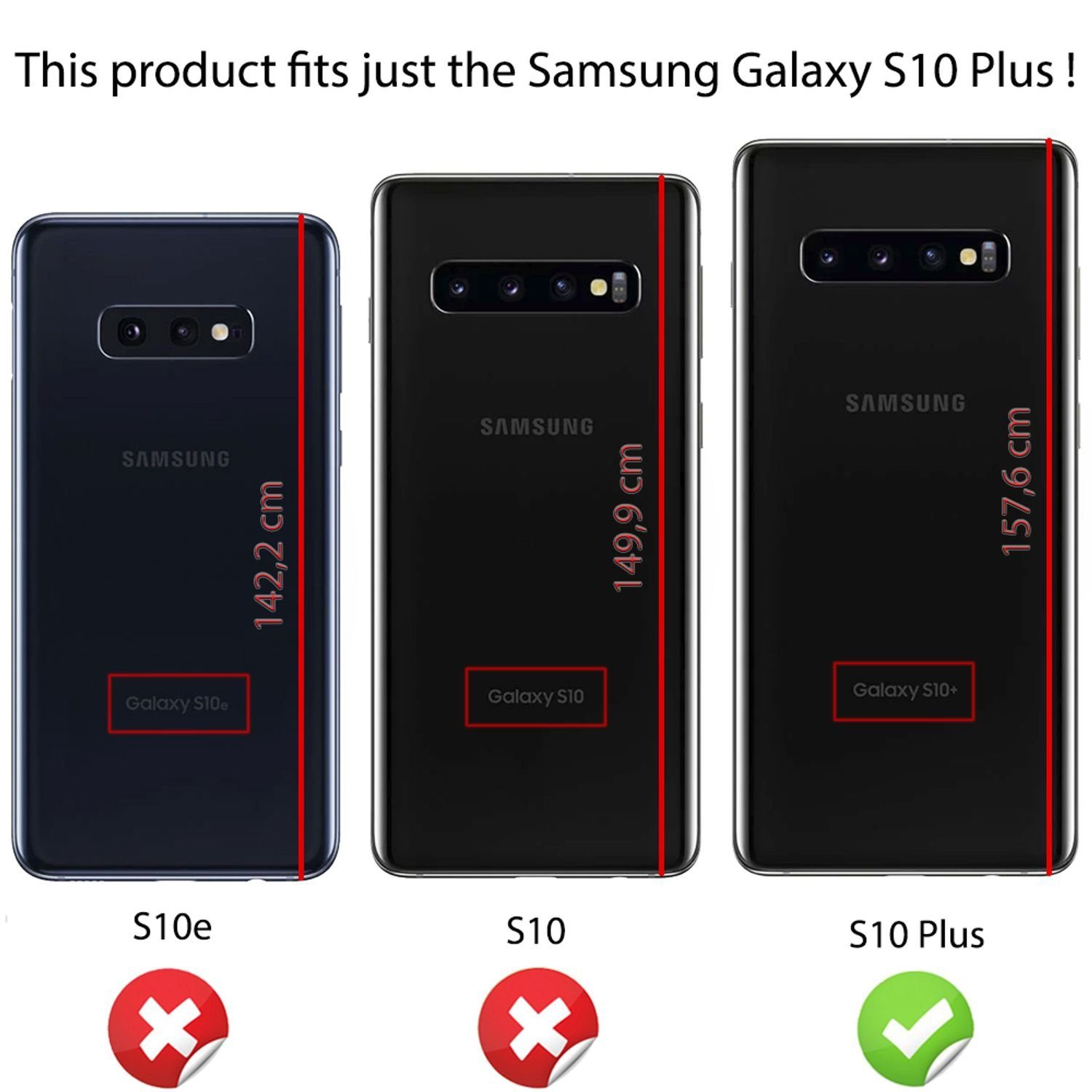Nalia Smartphone-Hülle Samsung Galaxy S10 Plus 16,3 cm (6,4 Zoll), Glitzer Silikon Hülle / Glänzender Hybrid Schutz / Stoßfest & Robust