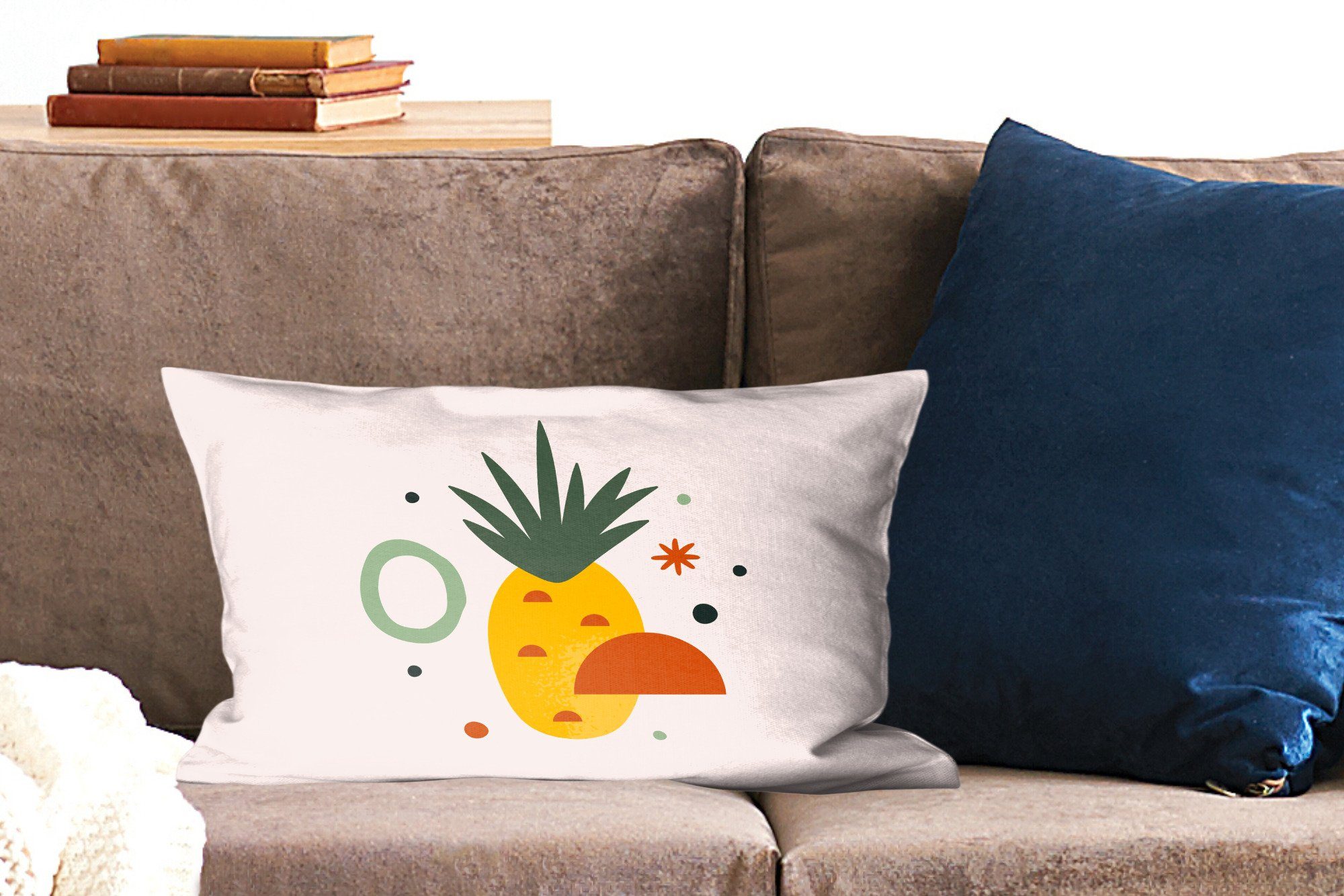 Tropisch - Ananas Dekokissen Zierkissen, mit - Obst, Dekoration, Dekokissen Füllung, Wohzimmer Schlafzimmer MuchoWow