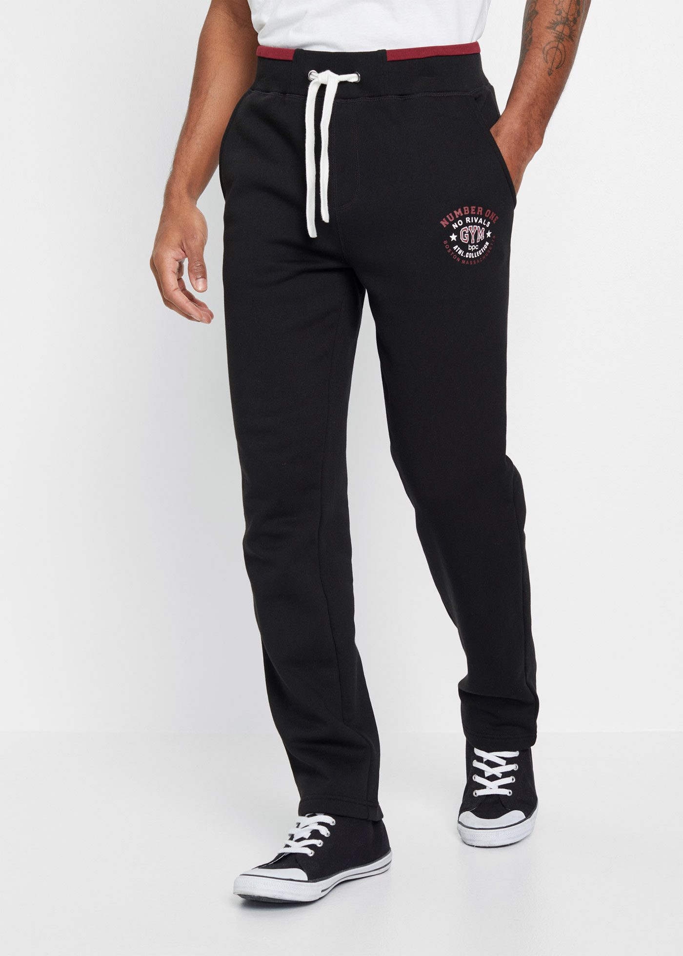 bonprix Jogginghose mit elastischem Bund, mit Kordelzug, regular fit, mit Gesäßtasche