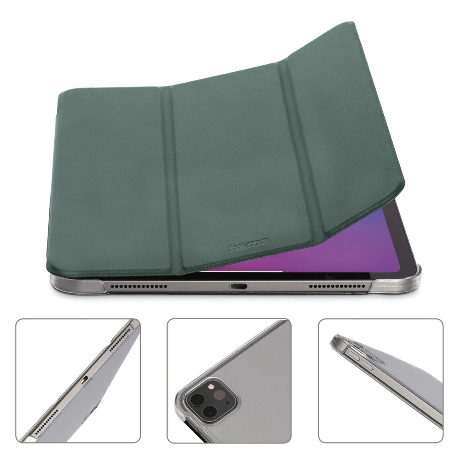 Hama Tablet-Hülle Smart Case Fold Clear Tasche Cover Hülle Grün, für Apple iPad Pro 11" 2020 2. Generation 2021 3. Gen. 2022 4. Gen.