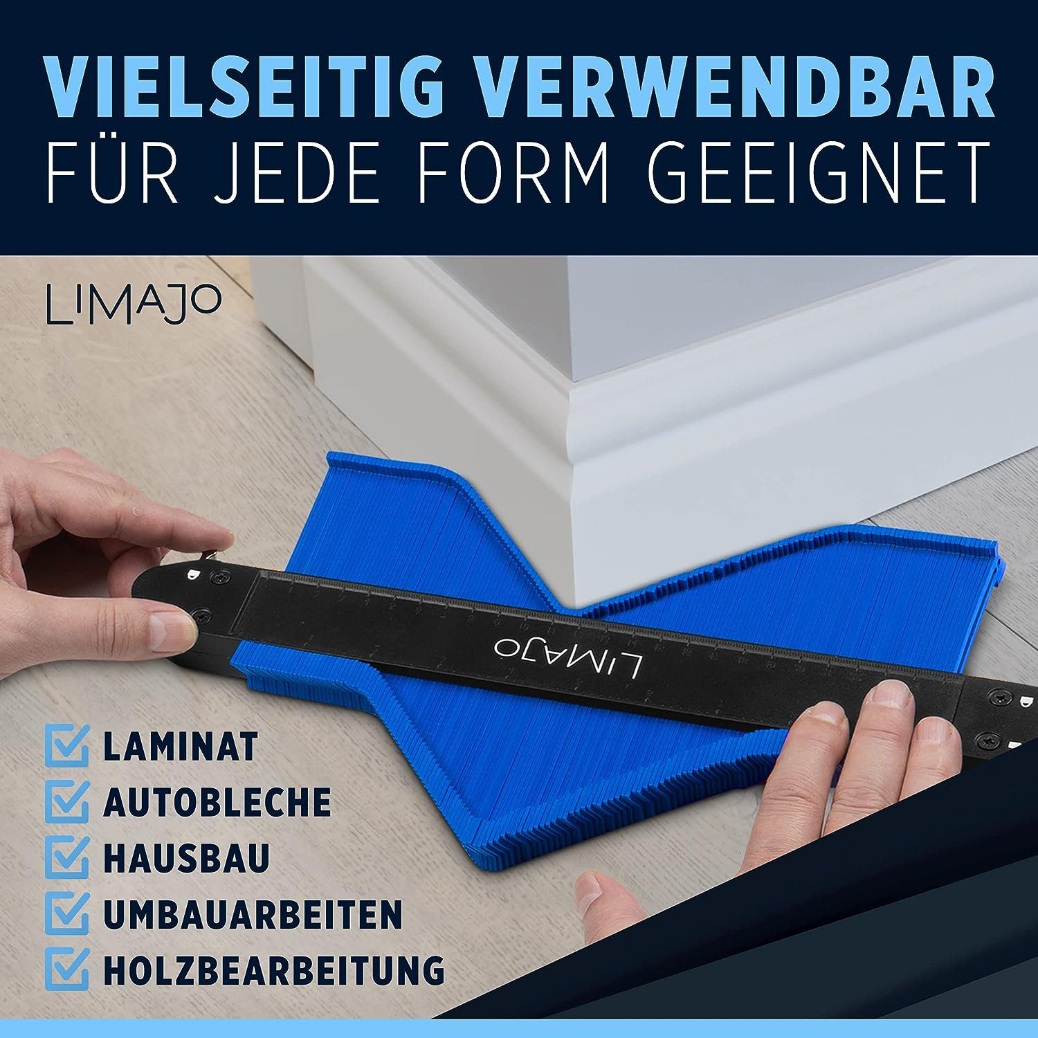 SO-TECH® Konturenlehre 25 cm und 12 cm, Messbereich max. 13cm, Lamellenbreite 1,5mm, Set, 2-St., Formen präzise Übernehmen für Verlegearbeiten