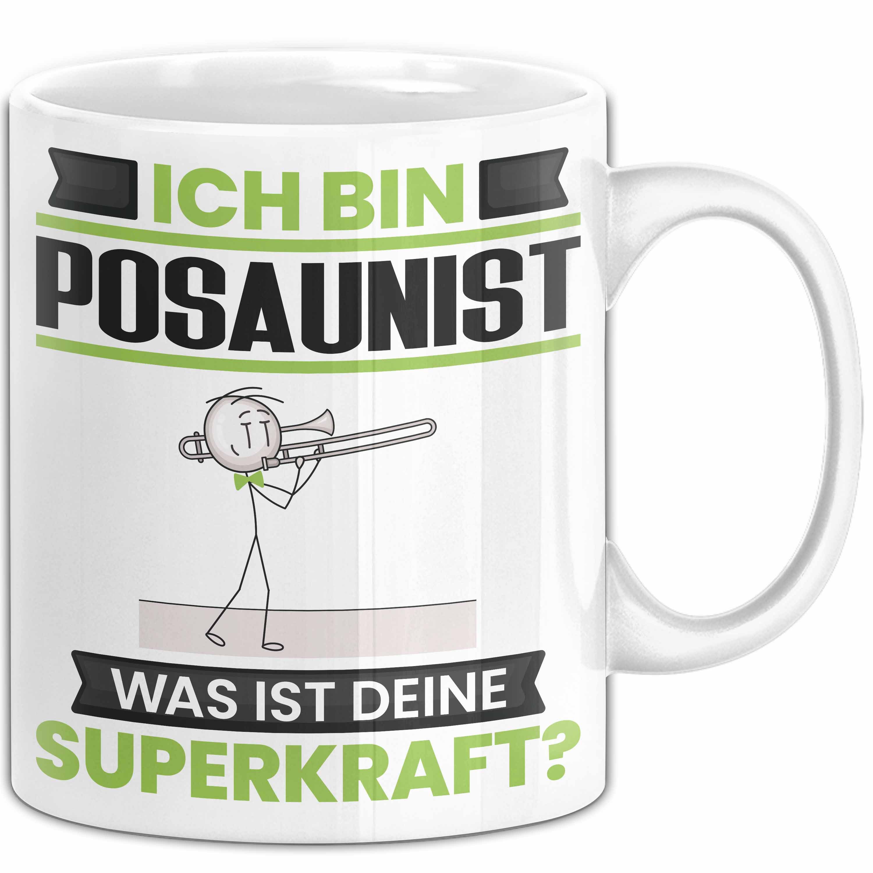 Trendation Tasse Posaunist Tasse Geschenk für Posaunist Geburtstag Lustiger Spruch Kaff, Keramik