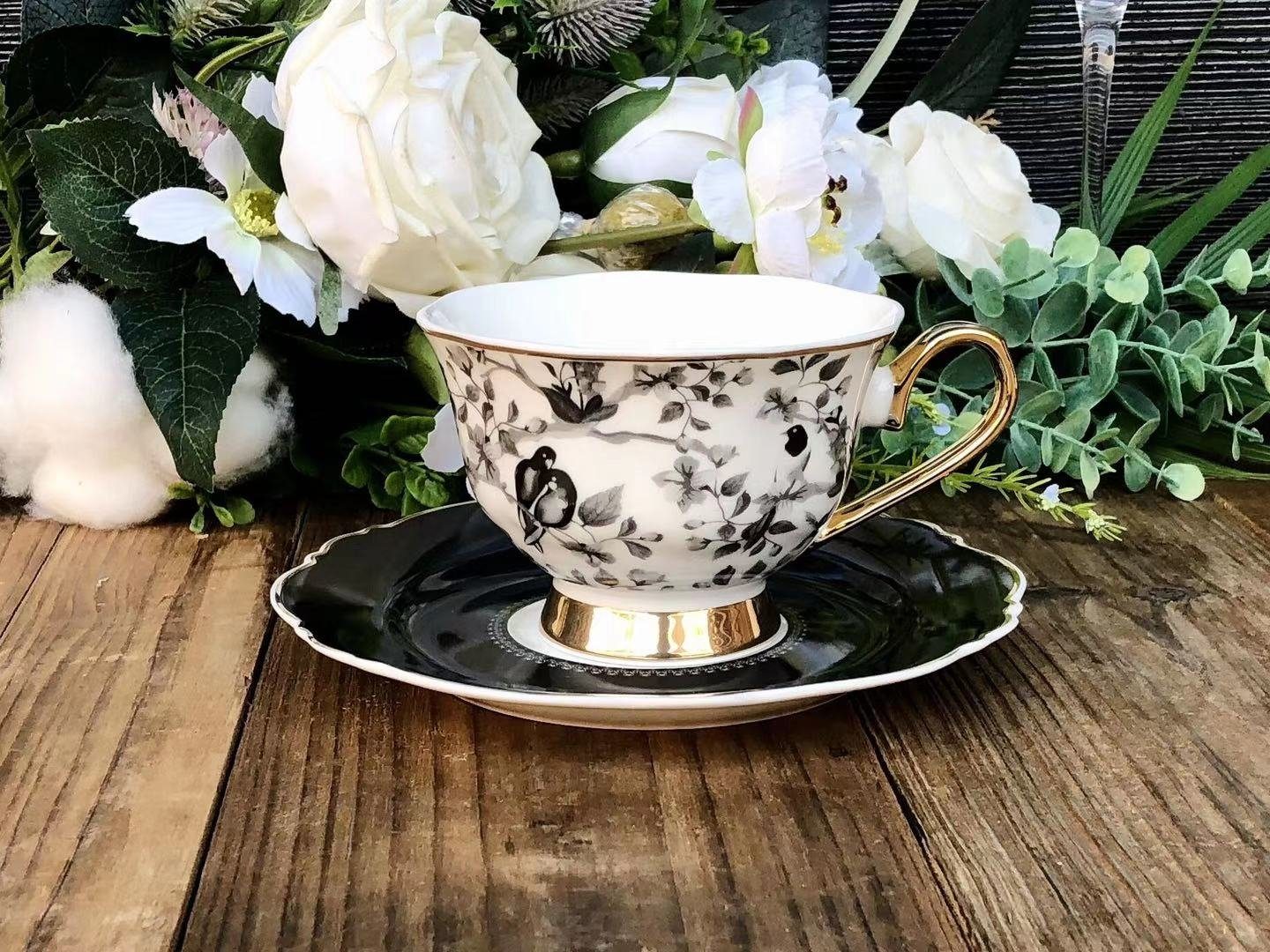 ZELLERFELD Kaffeeservice Premium 12-teilig Kaffeeservice Kaffee Service Tassen mit Untertassen